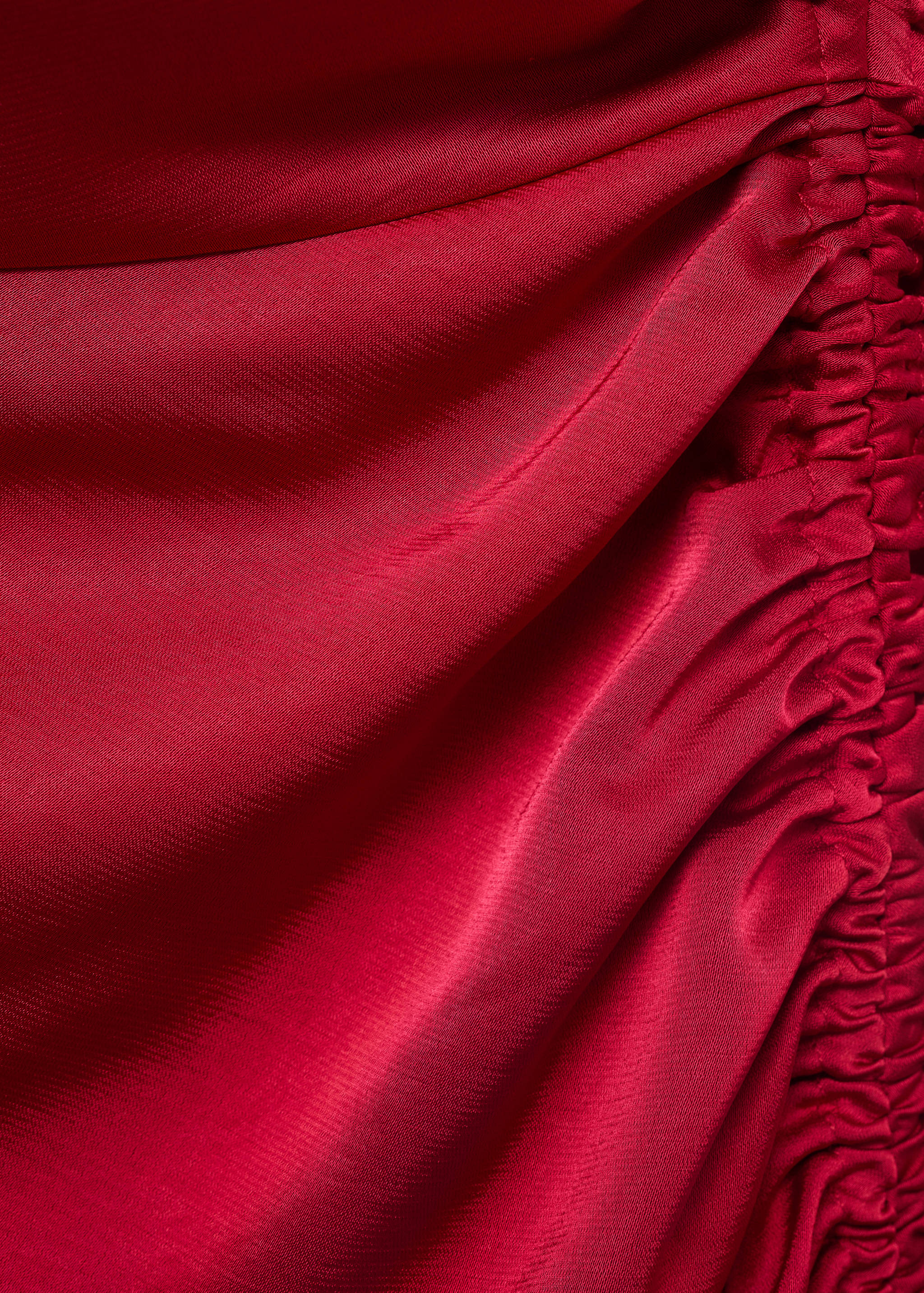 Robe asymétrique satinée avec fronce latérale - Détail de l'article 0