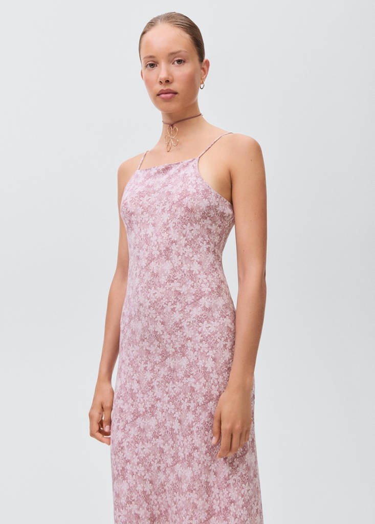 Long floral dress — Pink
