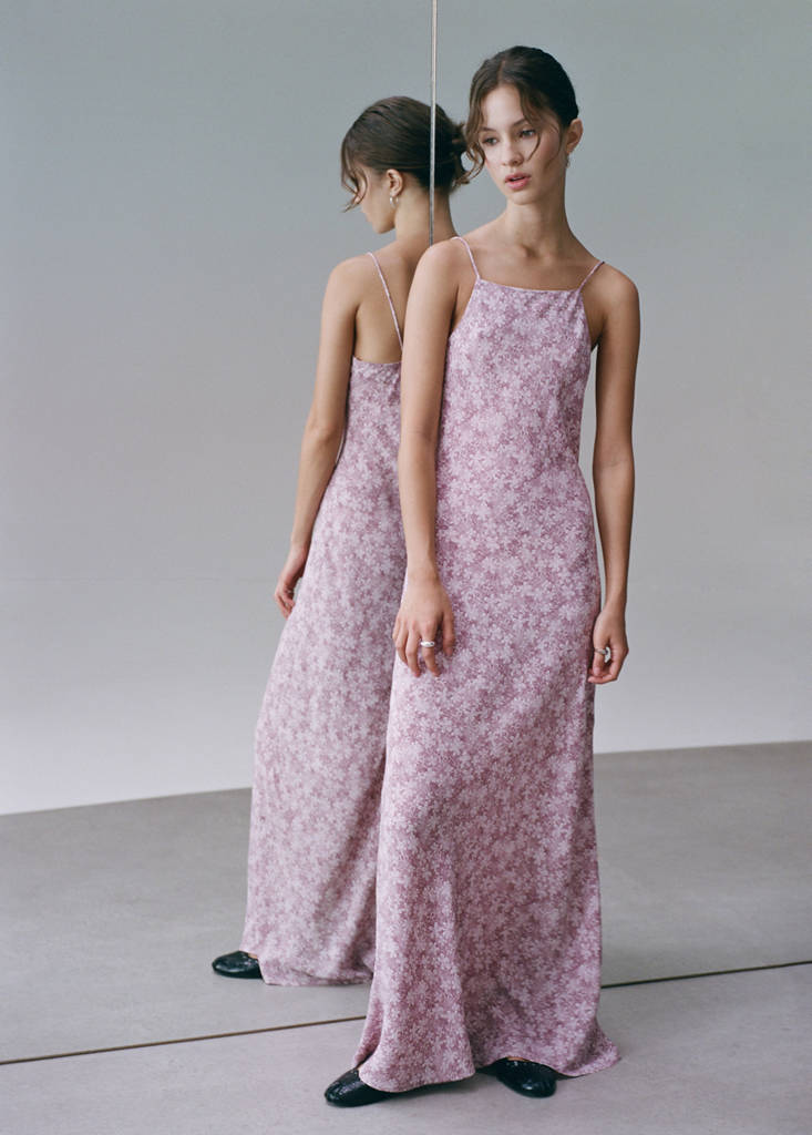 Long floral dress — Pink