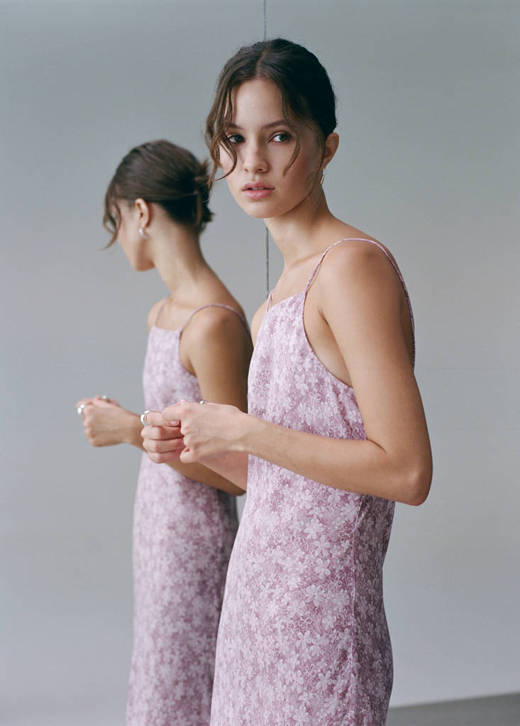 Long floral dress — Pink