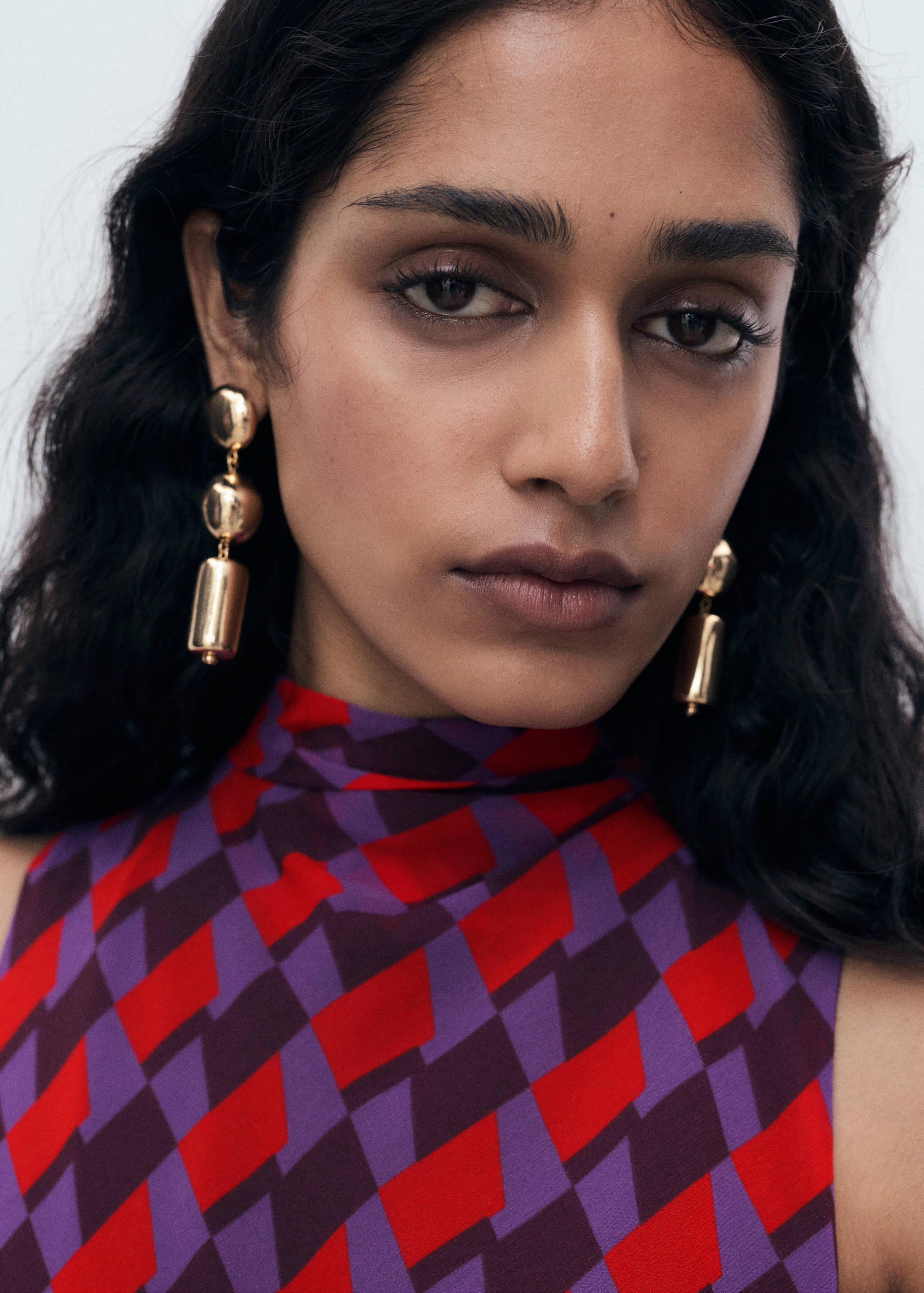 Printed dress with bow detail - Details of the article 1