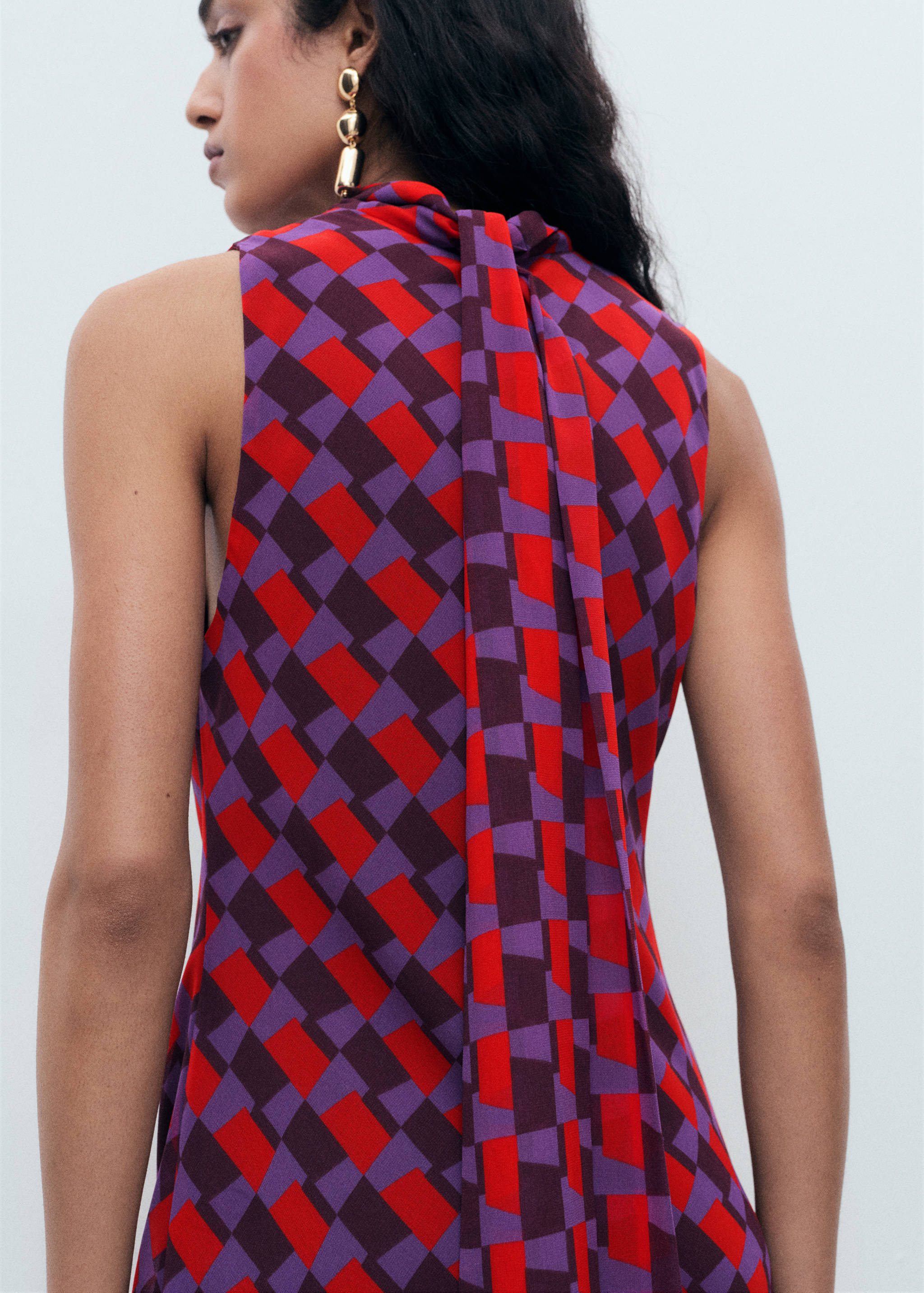Printed dress with bow detail - Details of the article 6