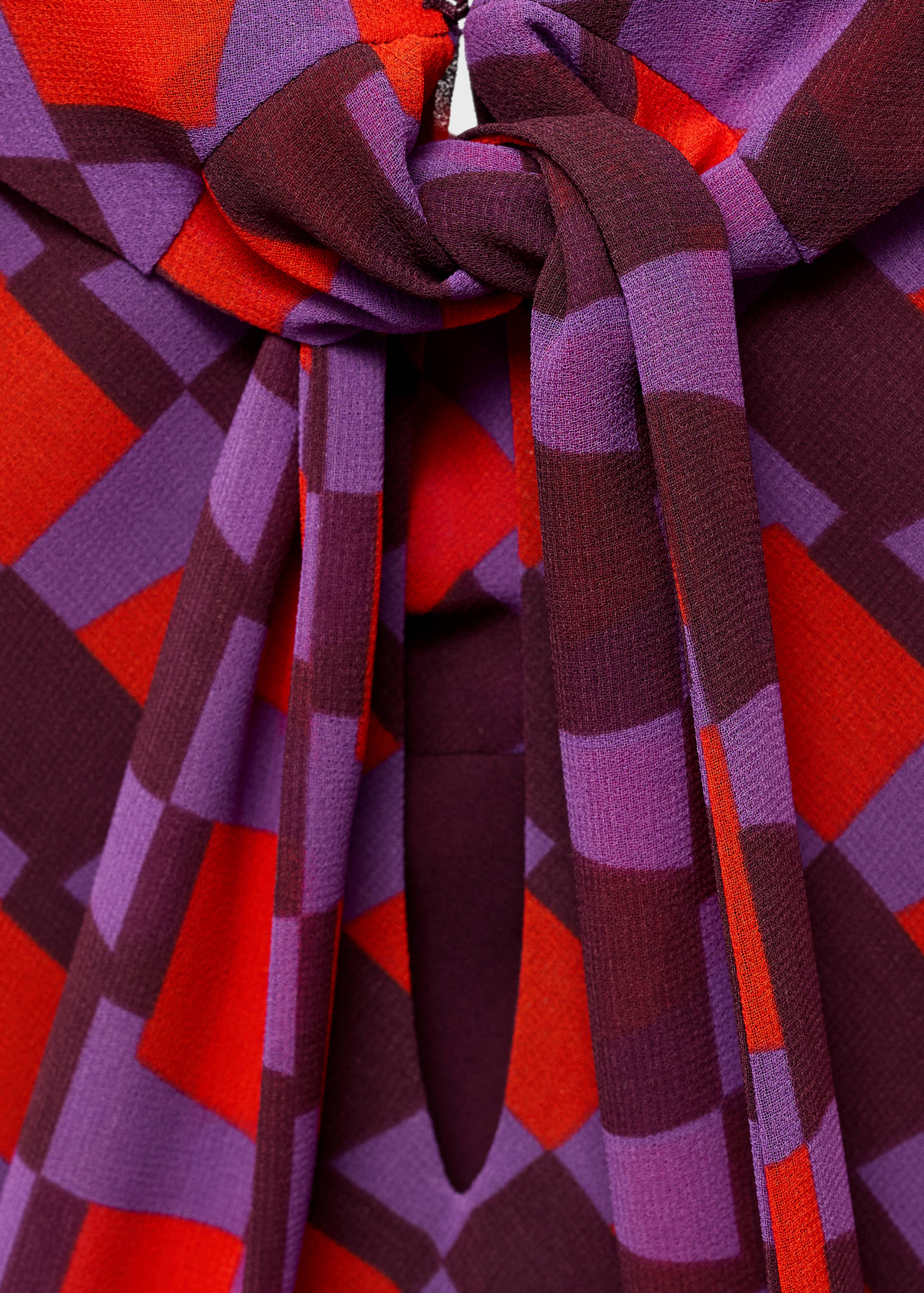 Printed dress with bow detail - Details of the article 8