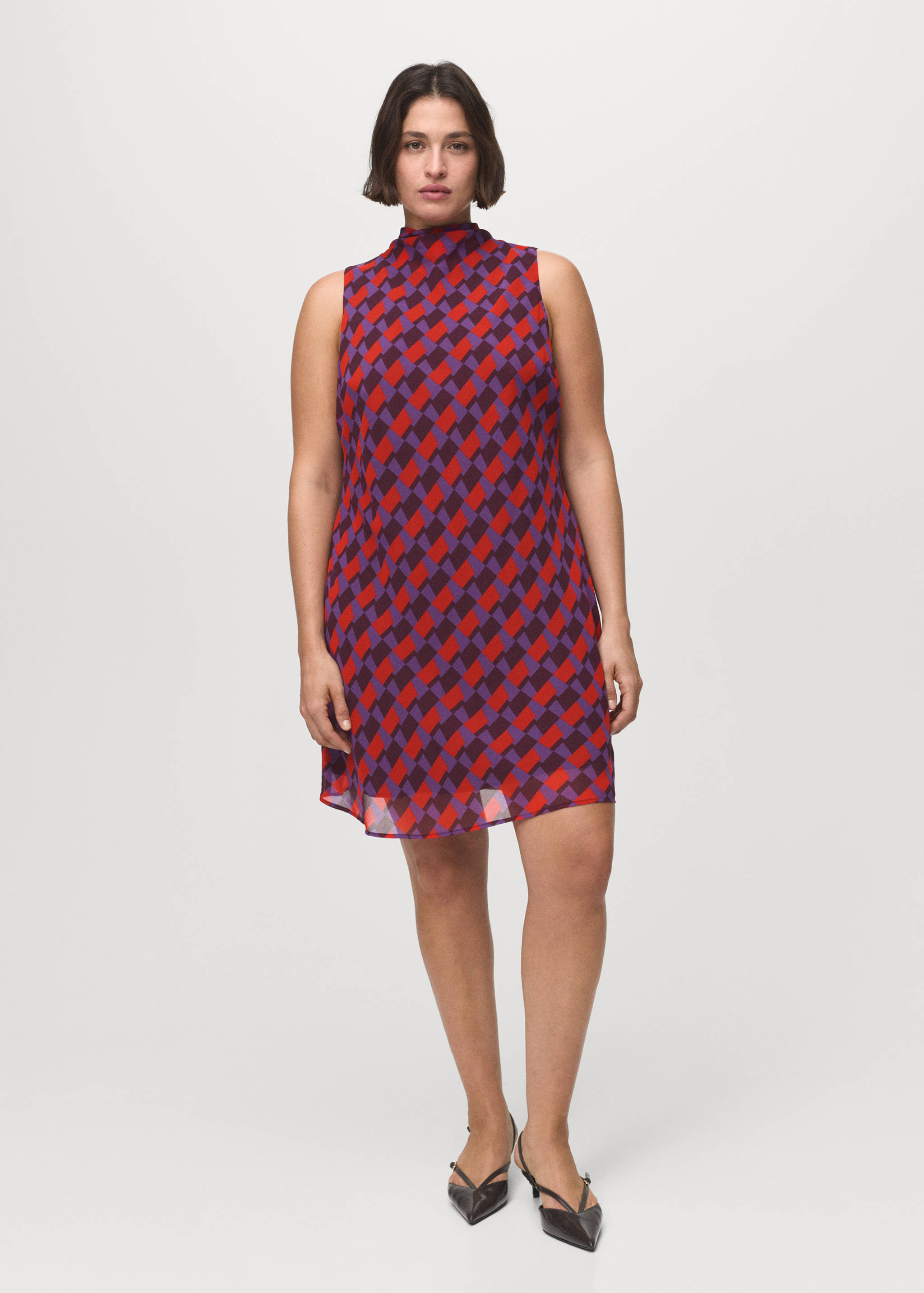 Printed dress with bow detail - Details of the article 3