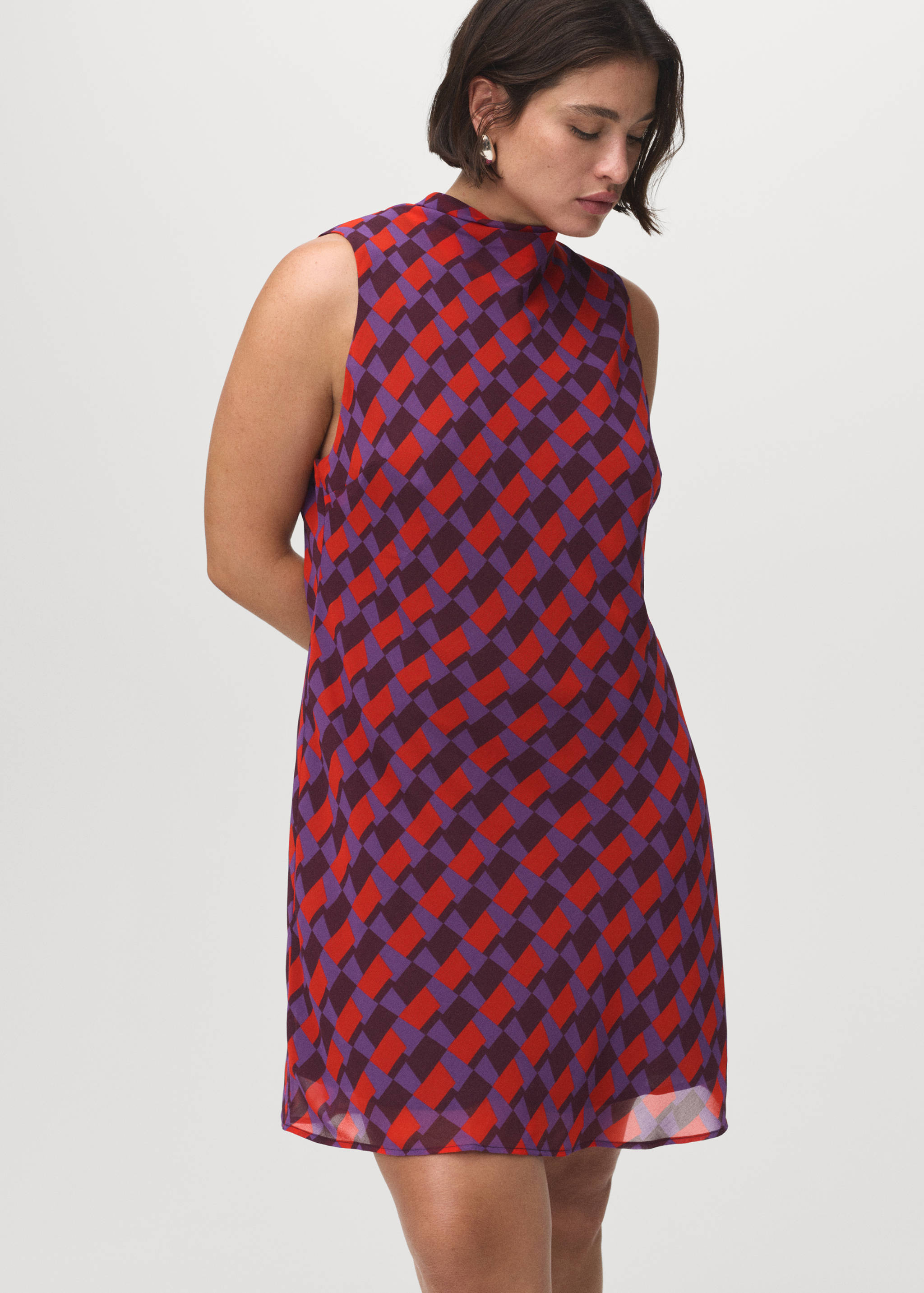 Printed dress with bow detail - Details of the article 5
