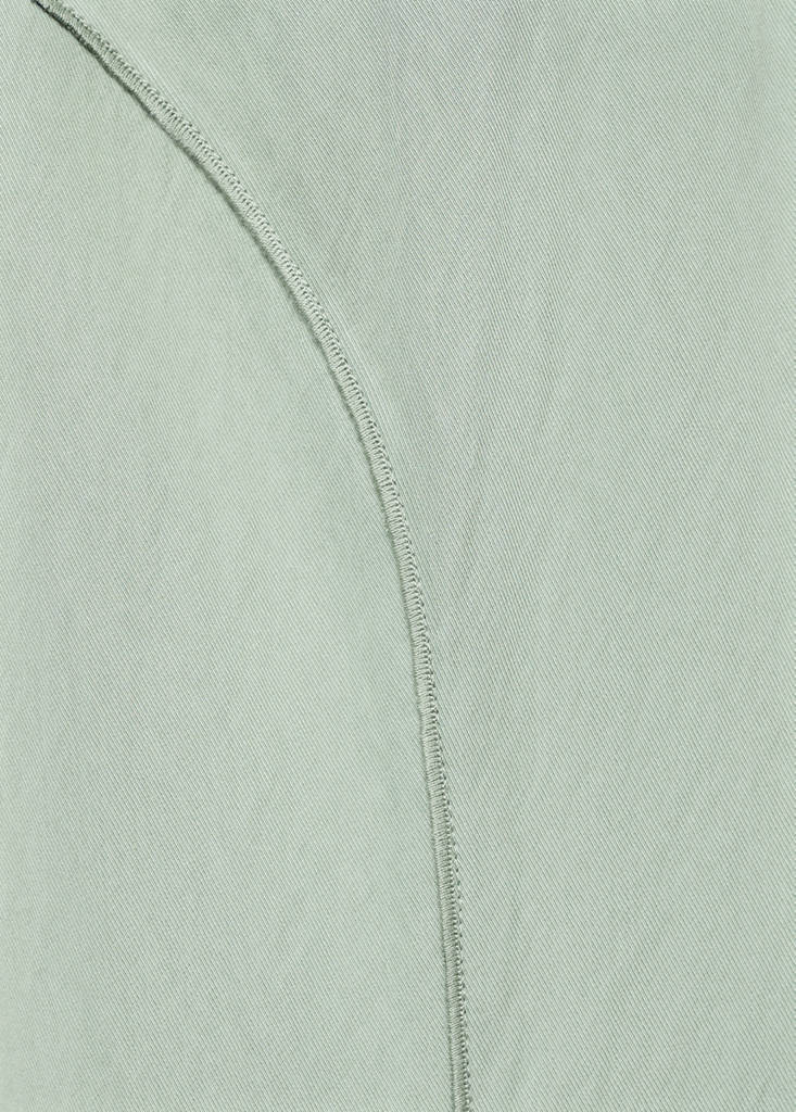 V-neck dress with stitching — Green