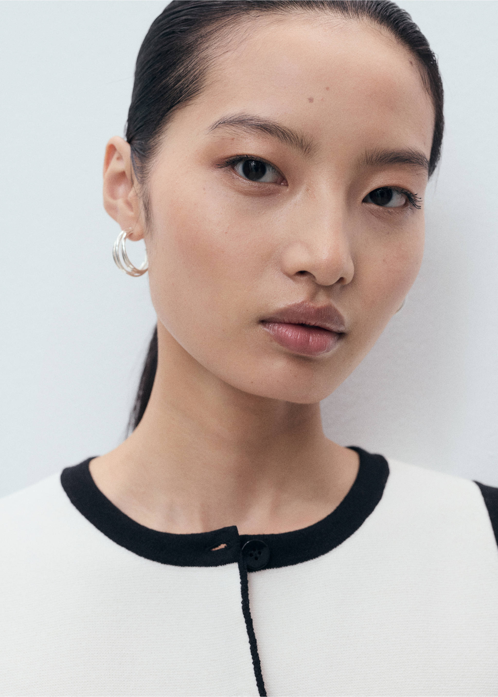 Gilet maille contraste - Détail de l'article 1, Écru. Ref: 17044084-00.