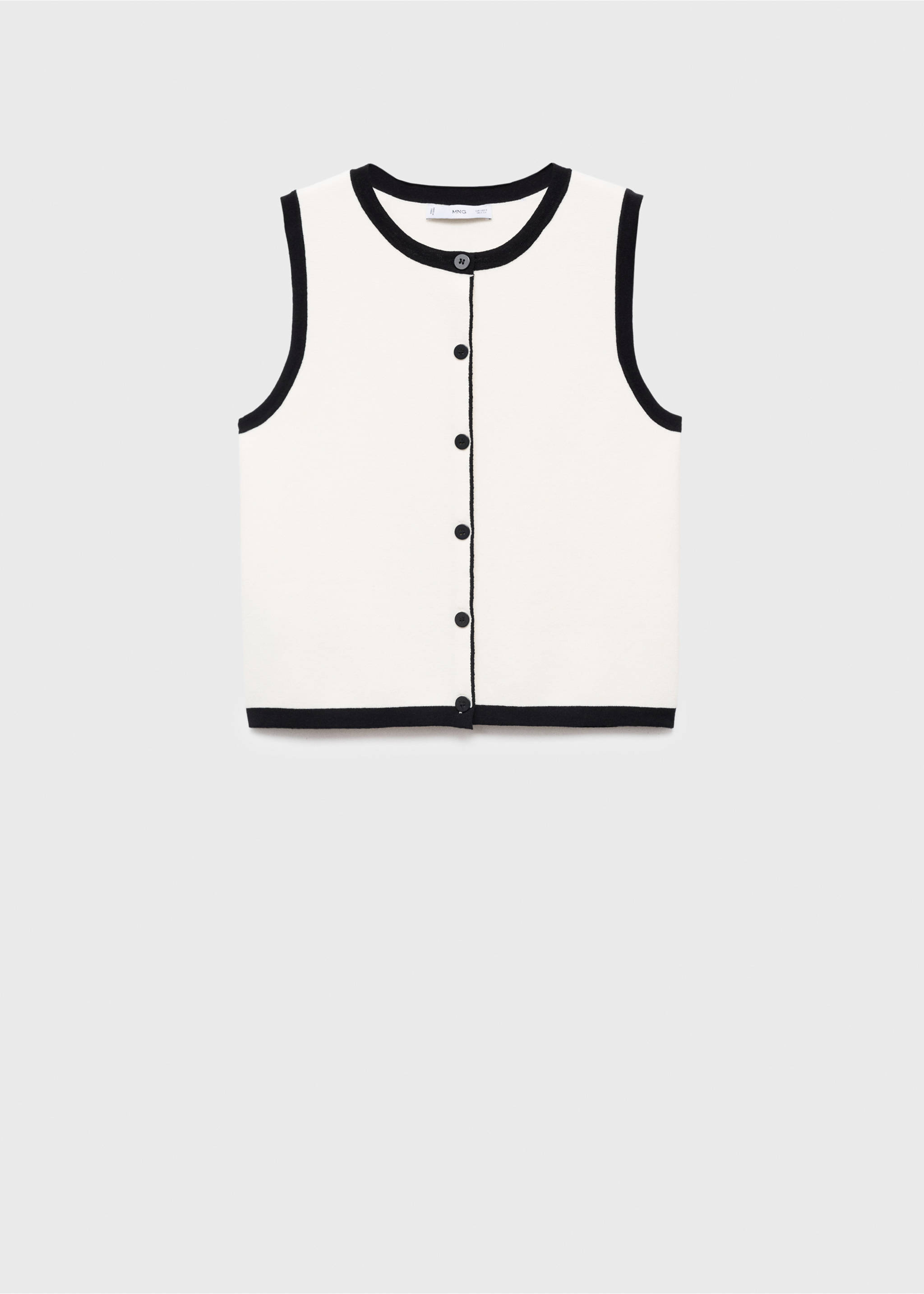 Gilet maille contraste - Article sans modèle, Écru. Ref: 17044084-00.