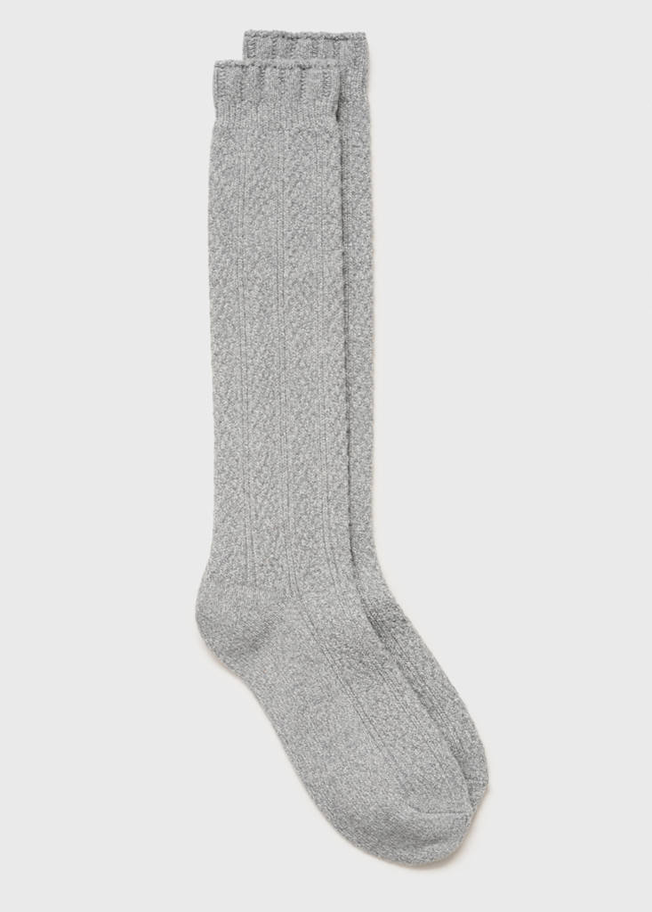 Long knitted socks — Dark Heather Grey
