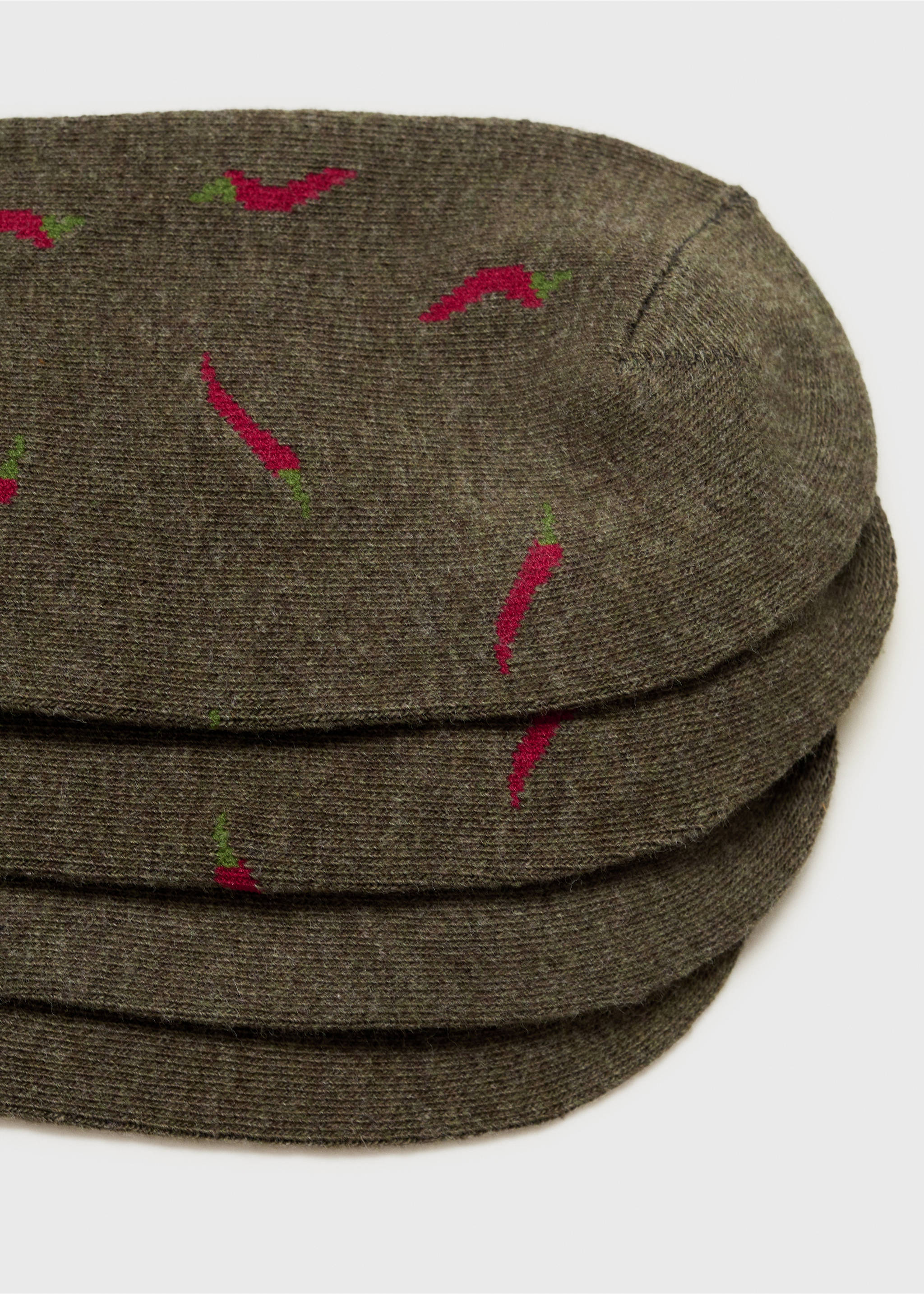 Pack 2 calcetines estampados - Detalle del artículo 0, Khaki. Ref: 17044090-00.