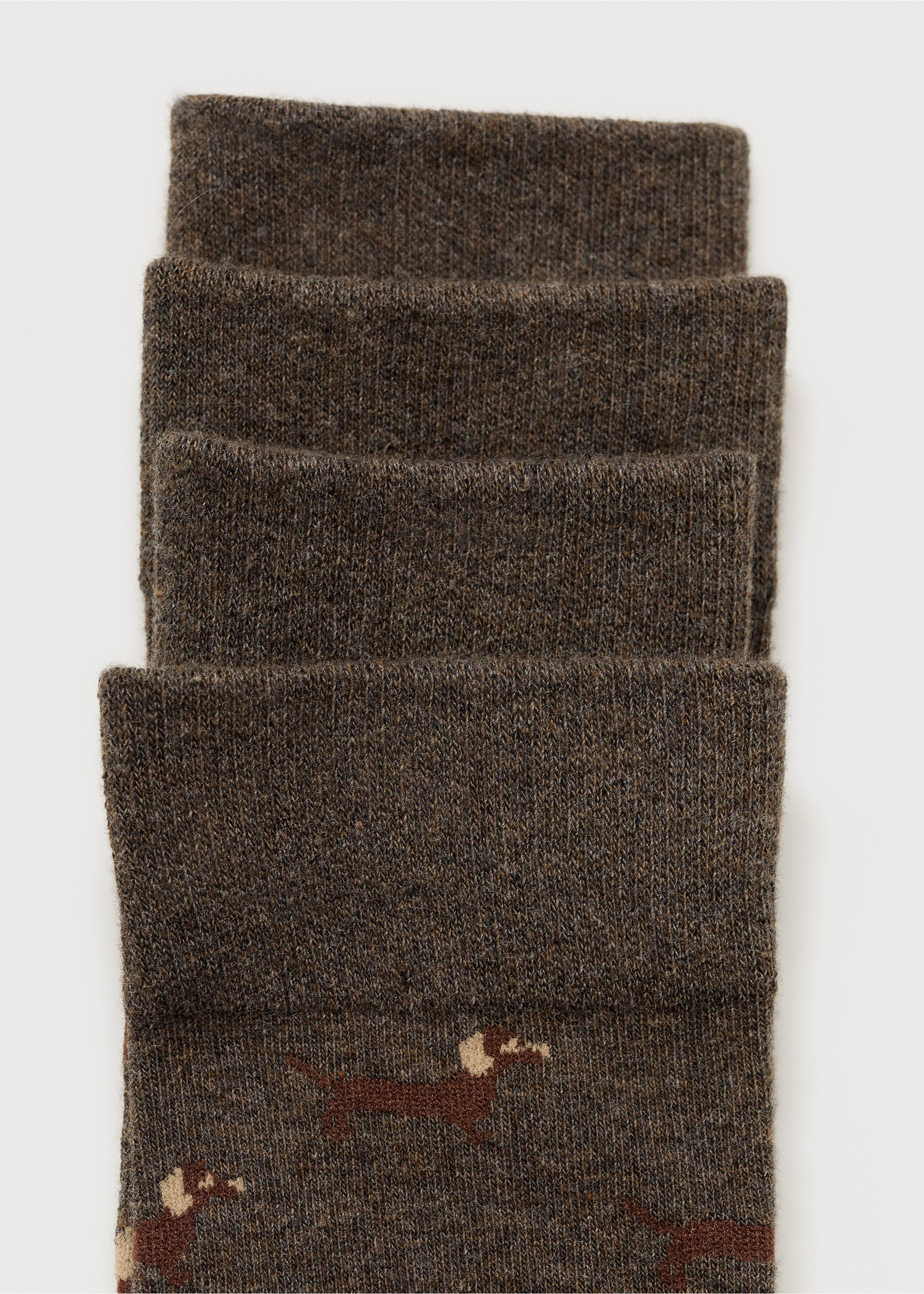 Pack 2 calcetines estampado animal - Detalle del artículo 8, Marrón. Ref: 17044091-00.
