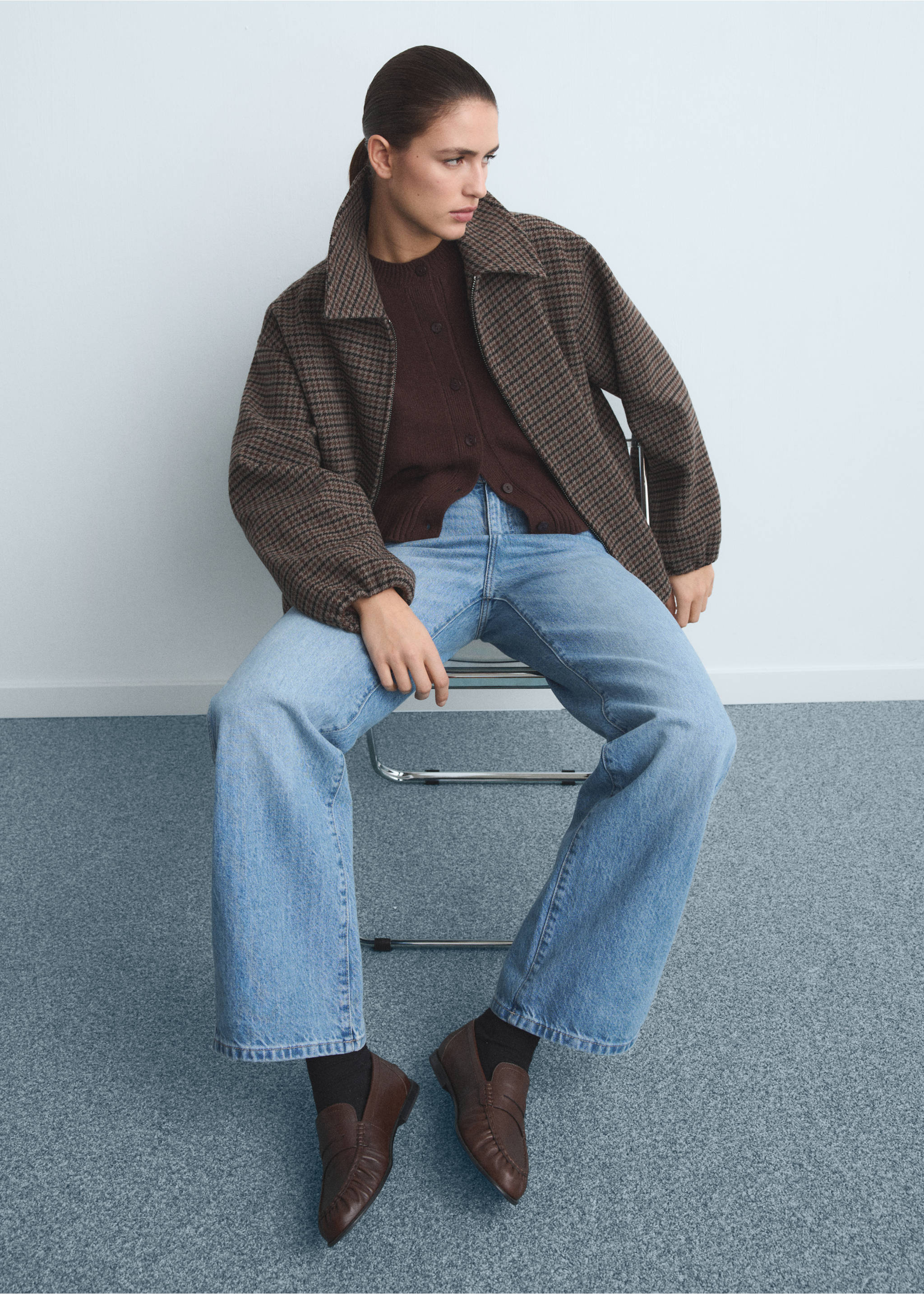 Jean droit taille haute - Détail de l'article 2, Bleu moyen. Ref: 17044092-00.