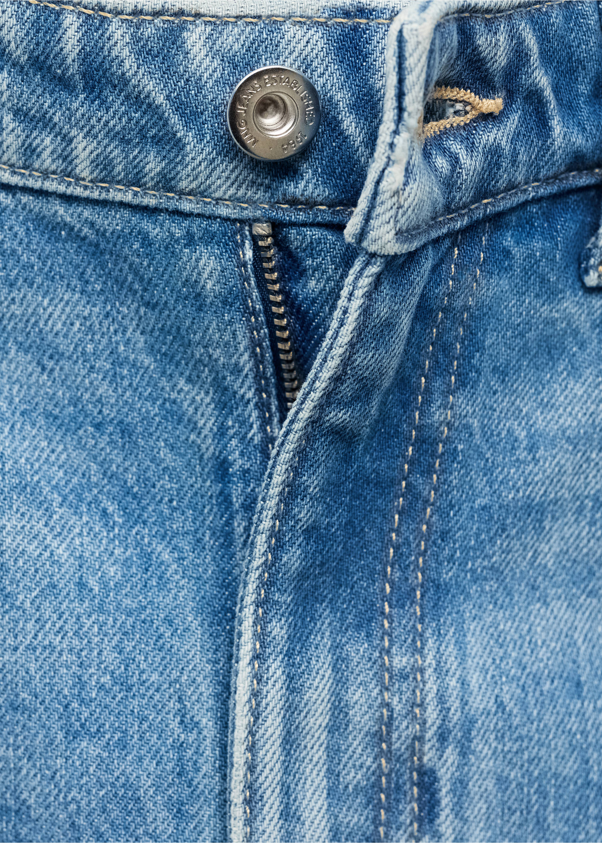 Jean droit taille haute - Détail de l'article 8, Bleu moyen. Ref: 17044092-00.