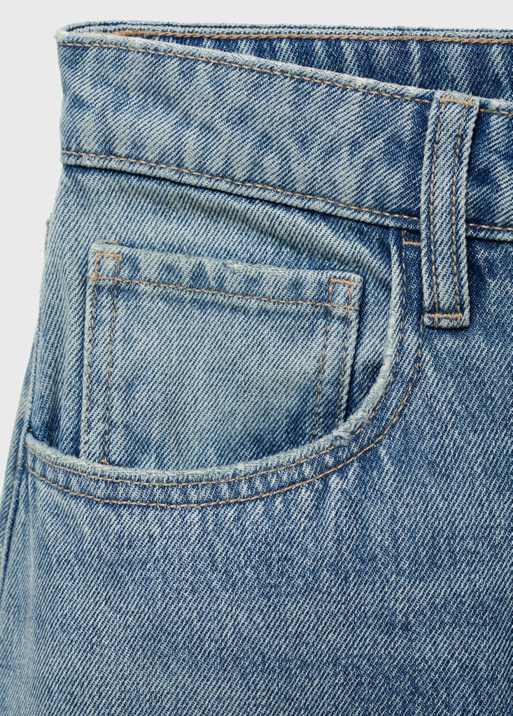 High-waisted barrel jeans — Medium Blue