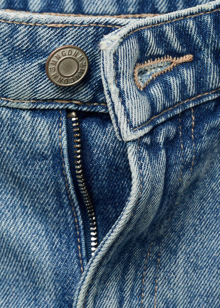 High-waisted barrel jeans — Medium Blue