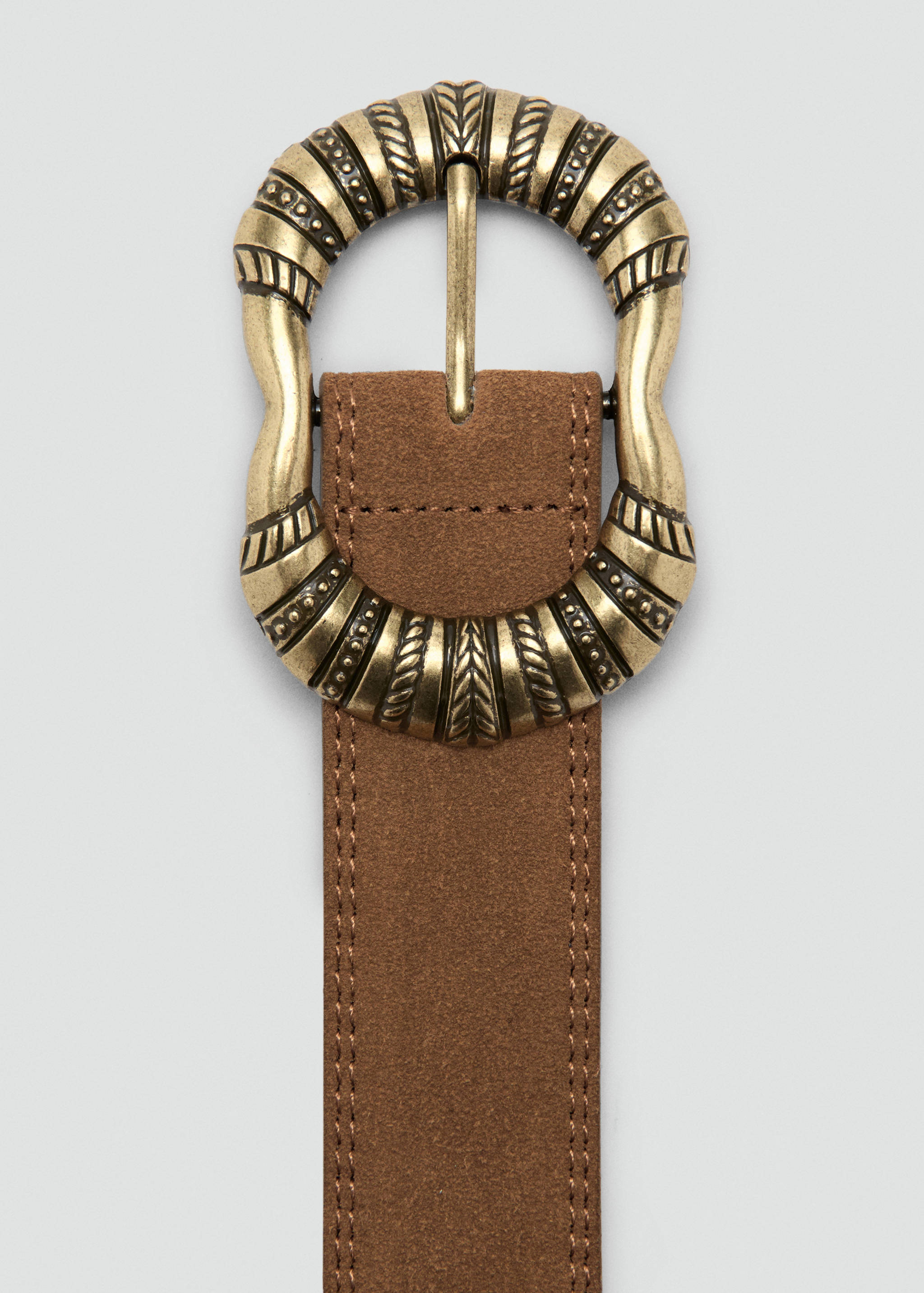 Suede leather belt with engraved buckle - Details of the article 1