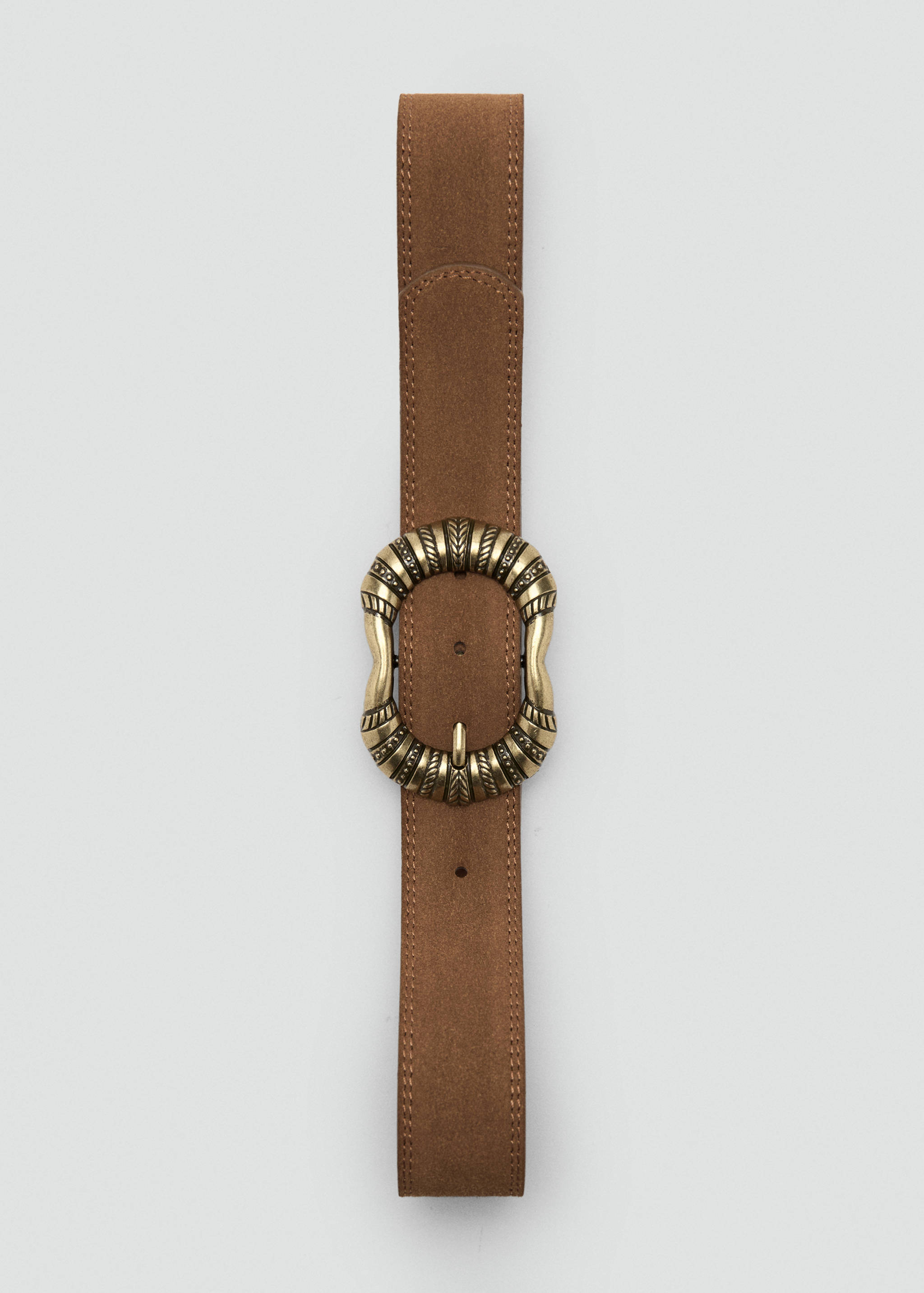 Suede leather belt with engraved buckle - Details of the article 2