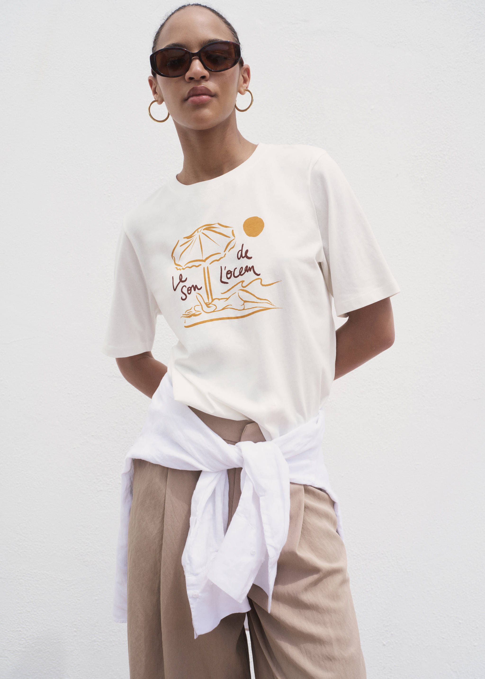 Bedrukt T-shirt met korte mouwen - Middenvlak