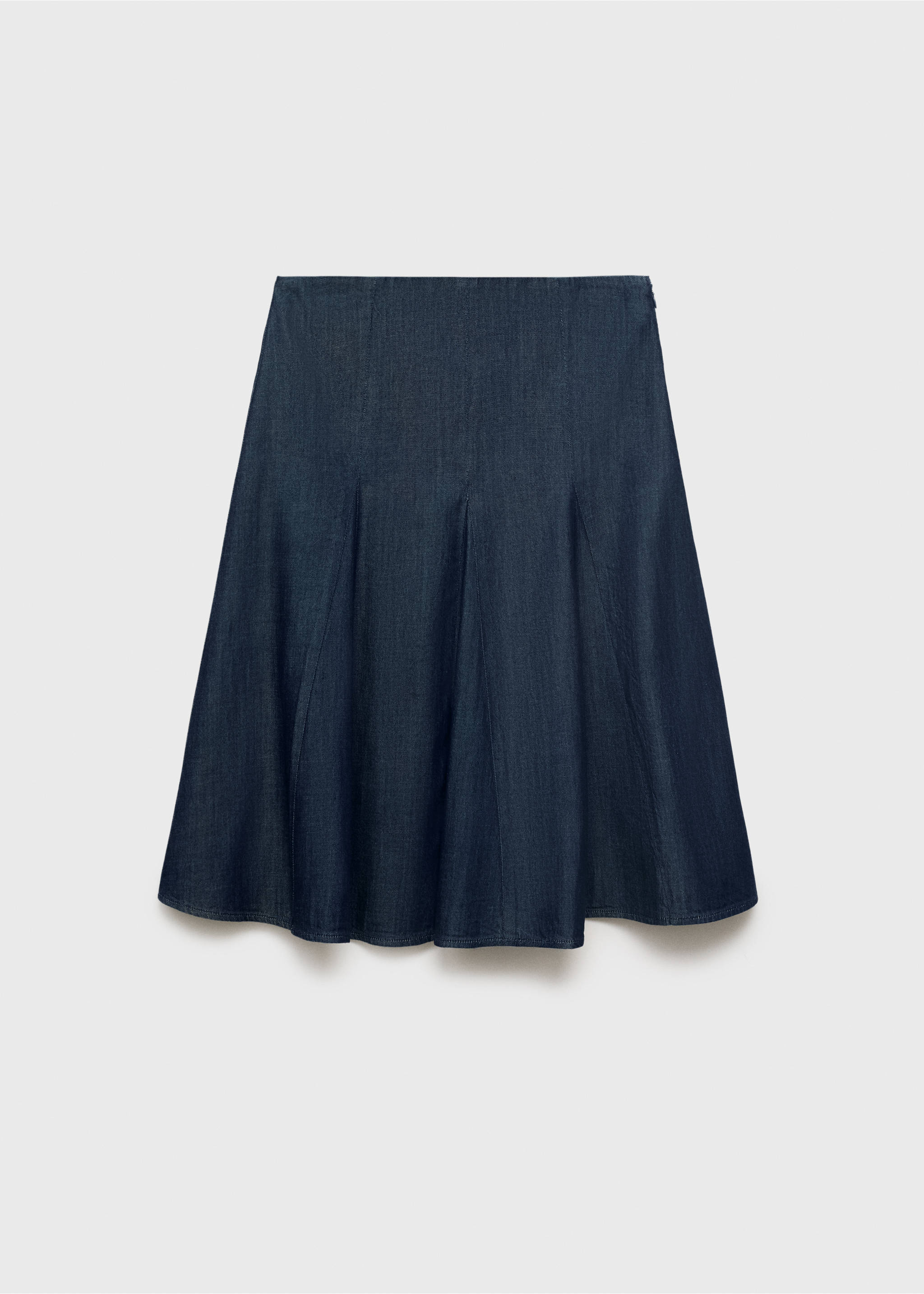 Pleated denim skirt - Article without model, Open Blue. Ref: 17044099-00.