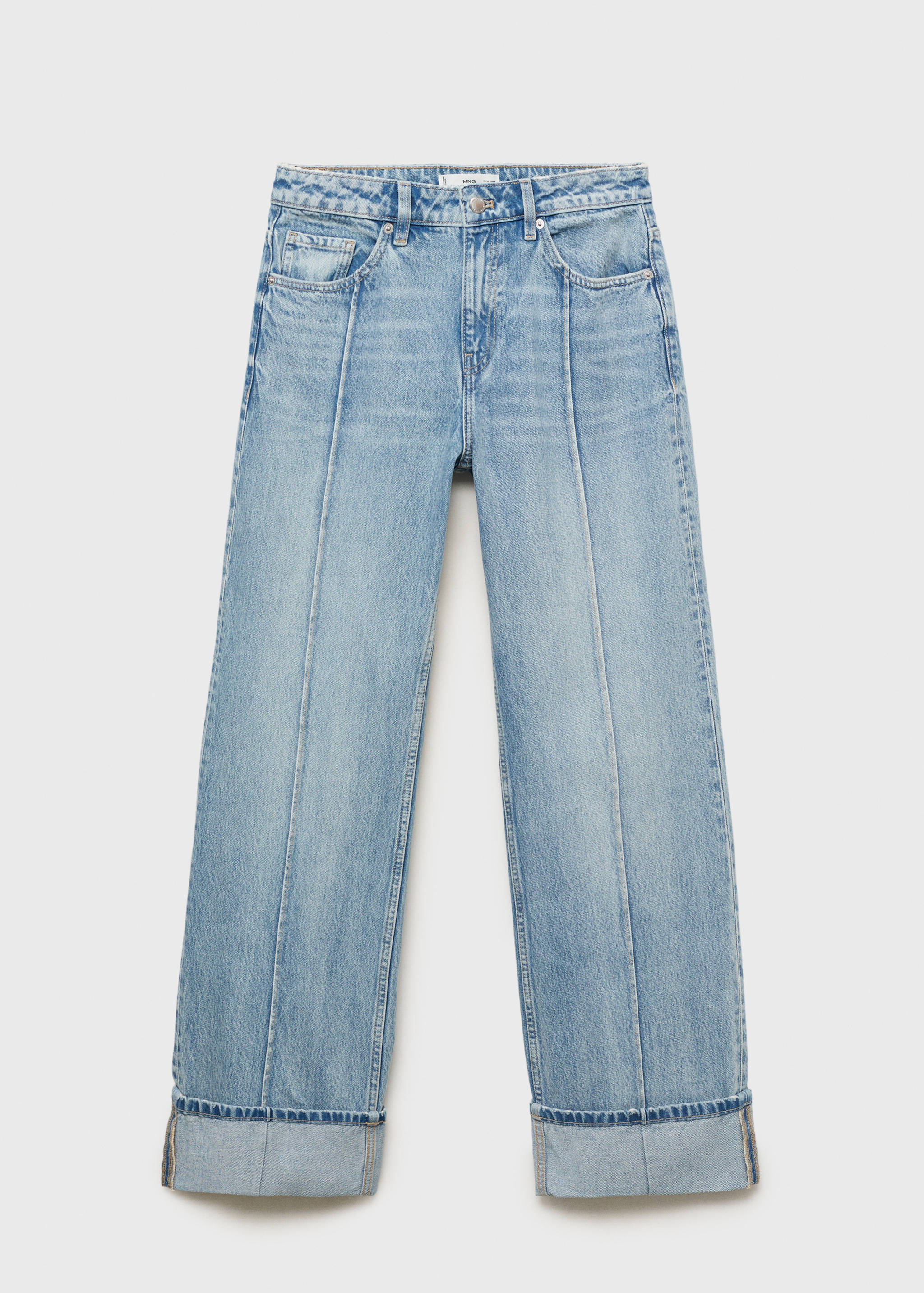 Wide leg jeans with turn-up hem - Article without model