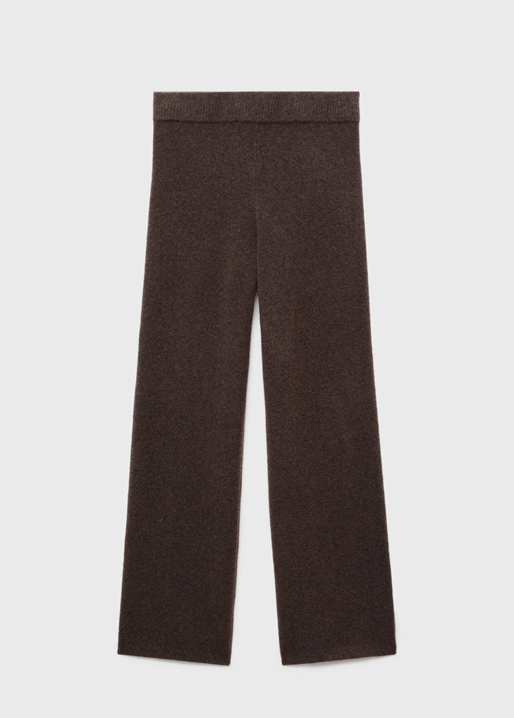 Long knitted trousers — Chocolate