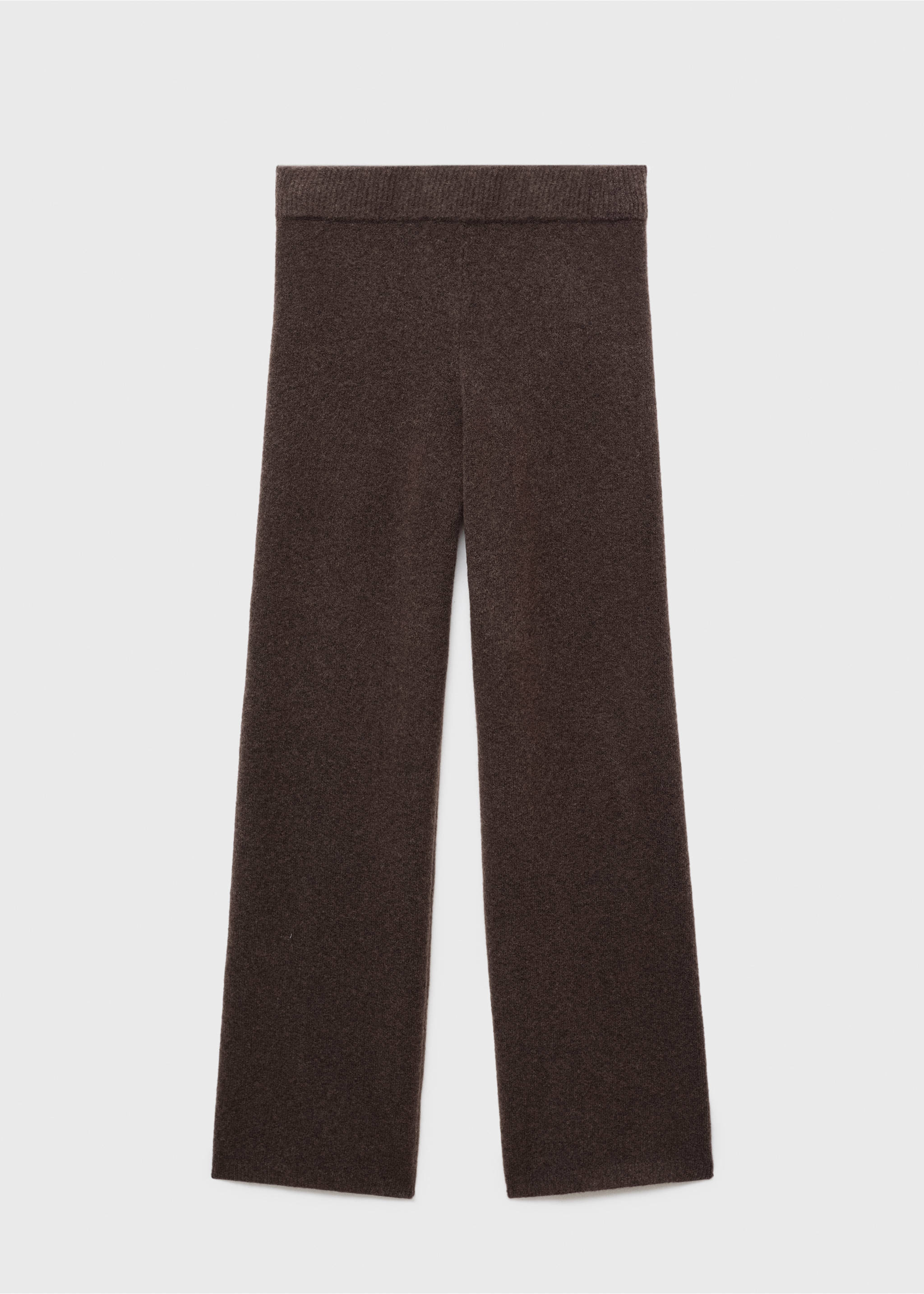 Straight knitted trousers - Article without model, Chocolate. Ref: 17044101-00.