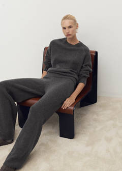 Straight knitted trousers — Charcoal 5