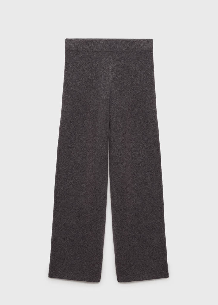 Long knitted trousers — Charcoal