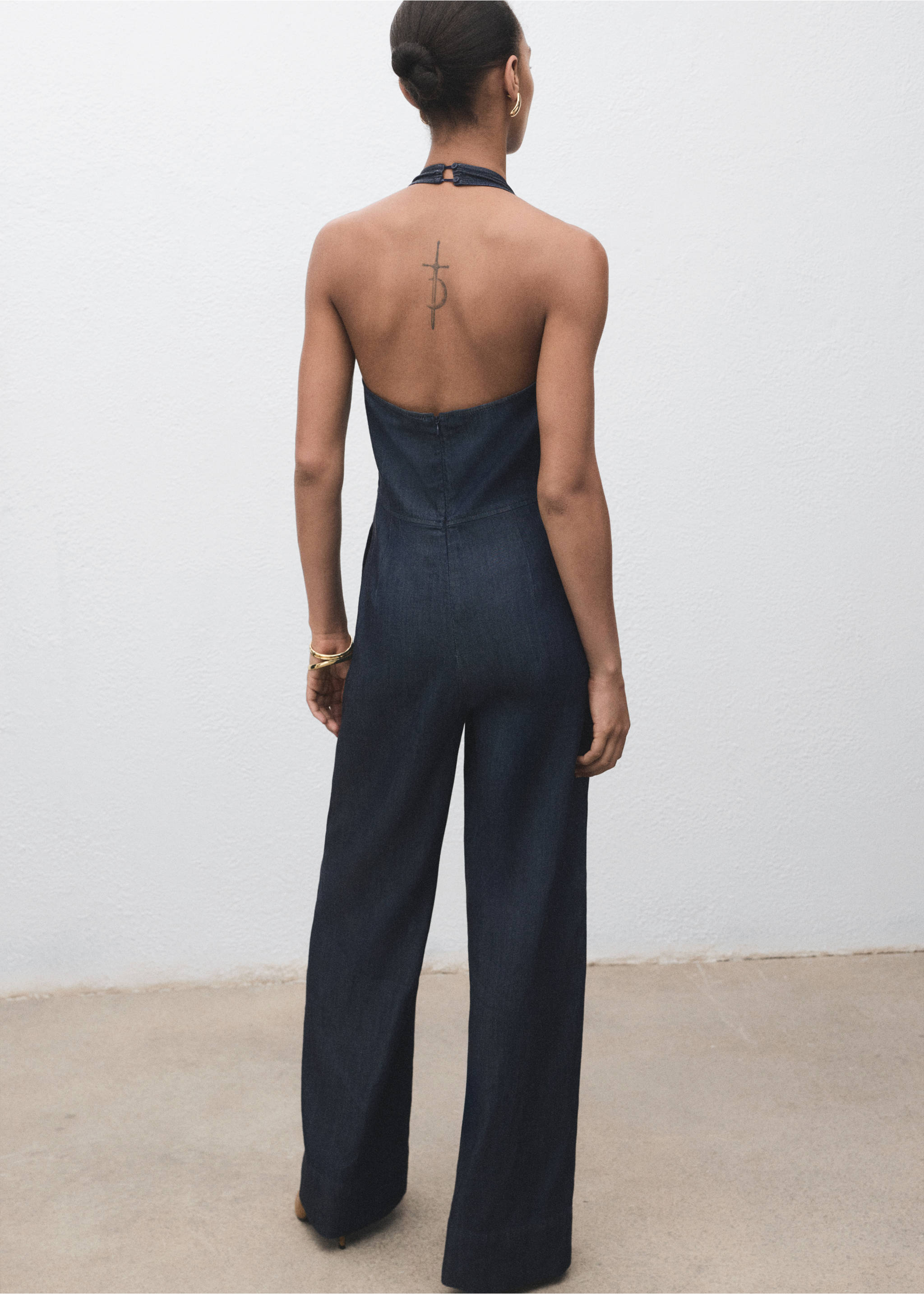 Combinaison lyocell denim - Verso de l’article, Bleu. Ref: 17044102-00.