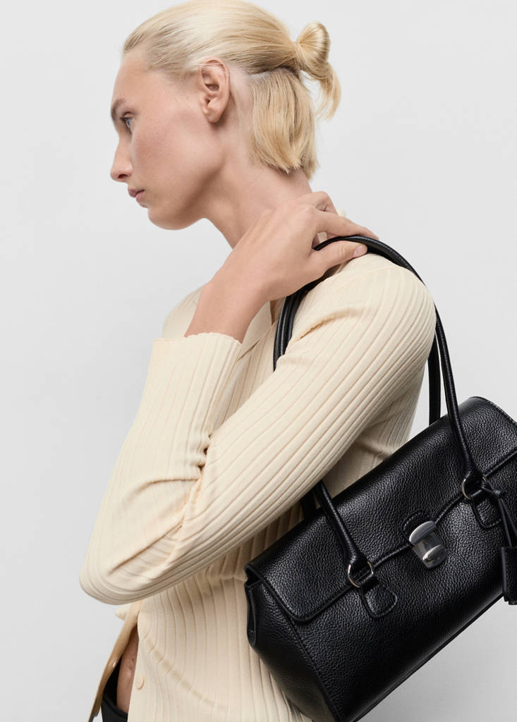Ribbed lapel cardigan — Ecru