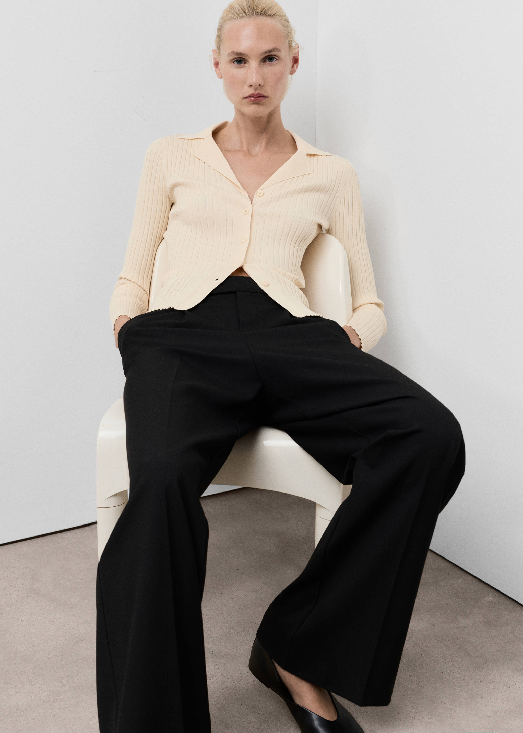 Cardigan à revers côtelés - Détail de l'article 2