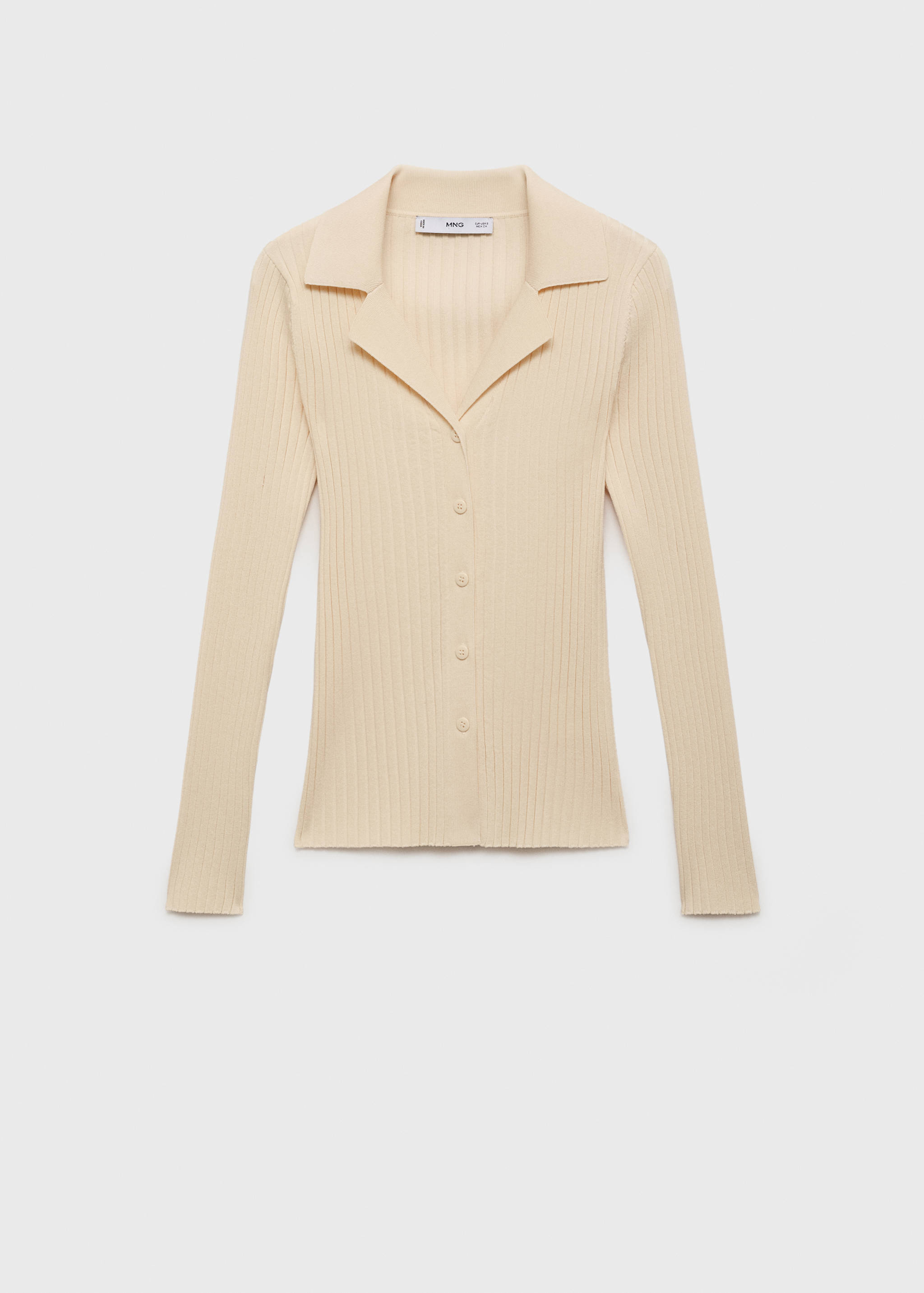 Ribbed lapel cardigan - Article without model
