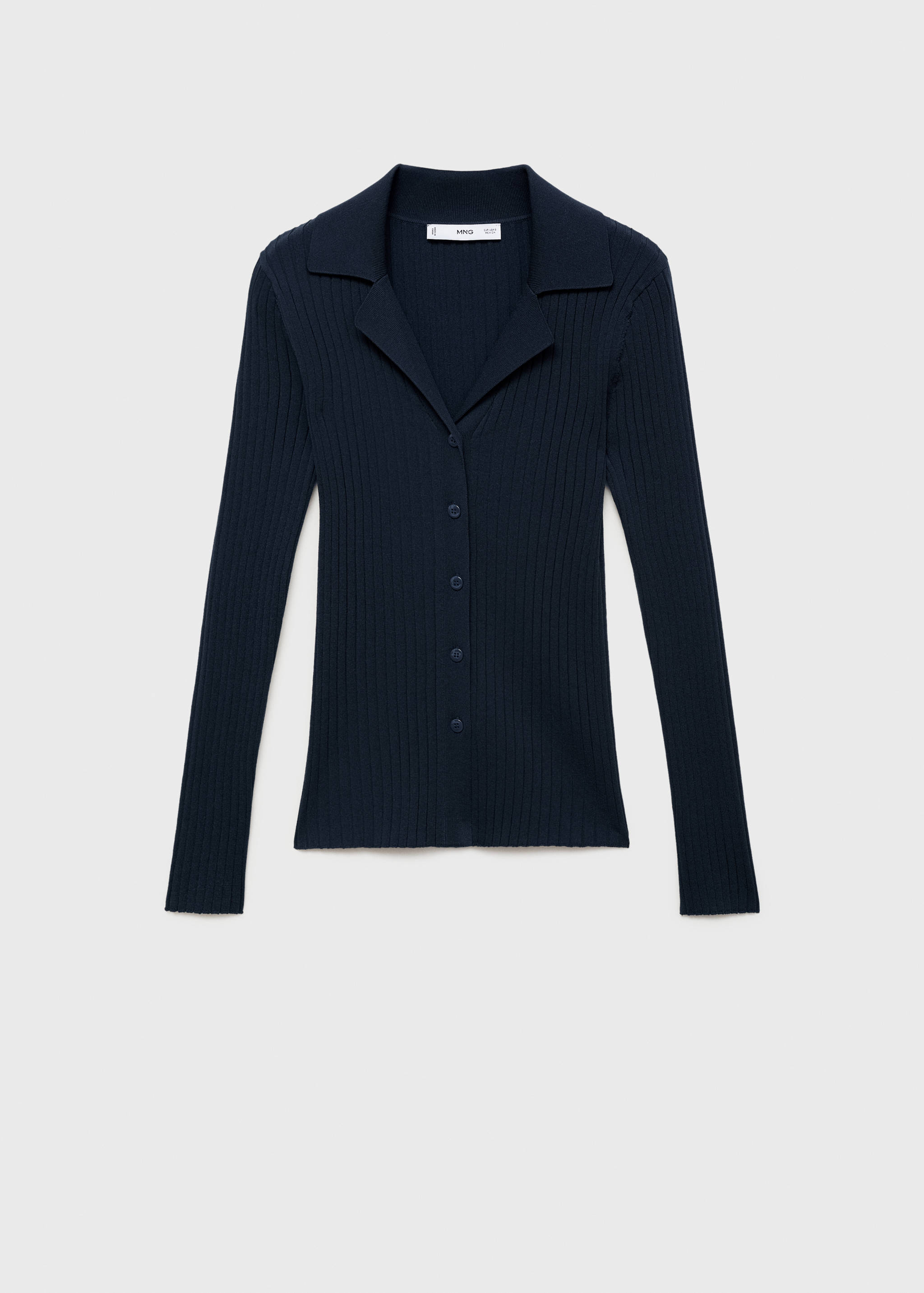 Ribbed lapel cardigan - Article without model