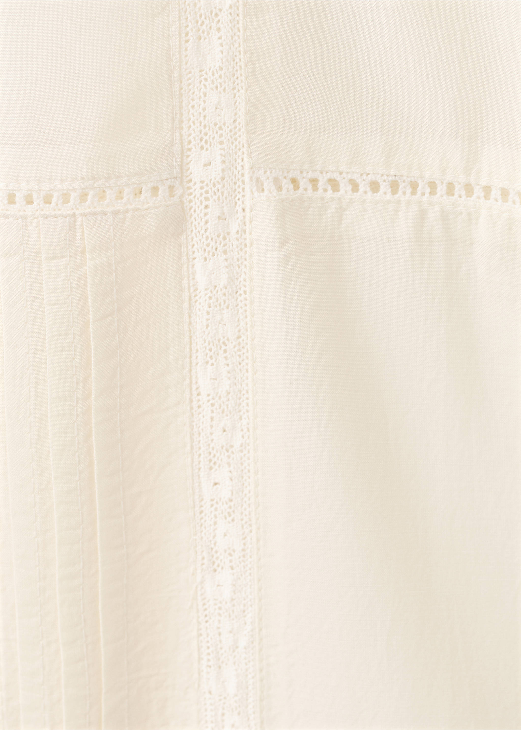 Pantalon de pyjama en coton avec dentelle plis nervurés - Détail de l'article 0, Vanille. Ref: 17044104-00.