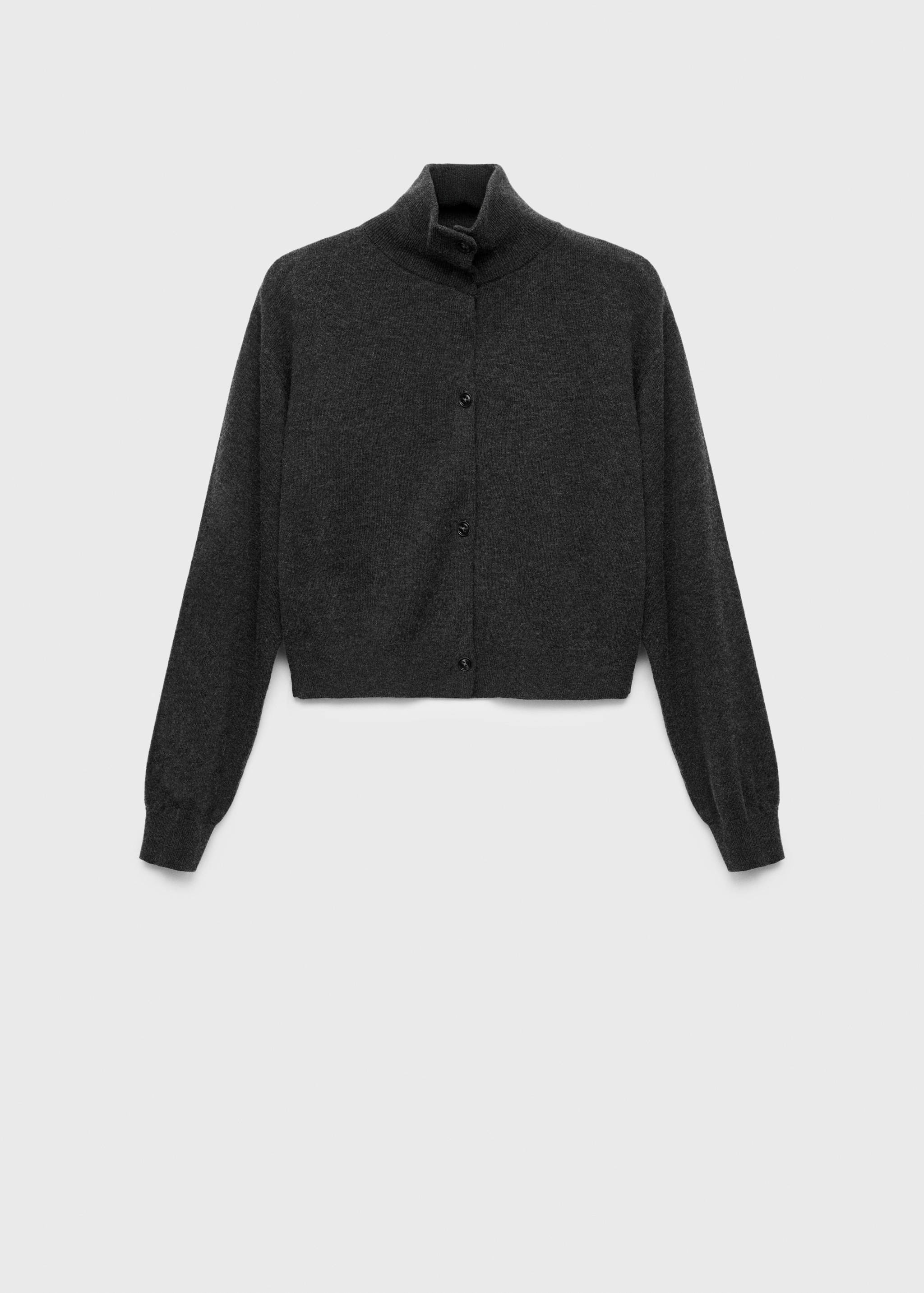 Cropped wool cardigan with buttons - Article without model