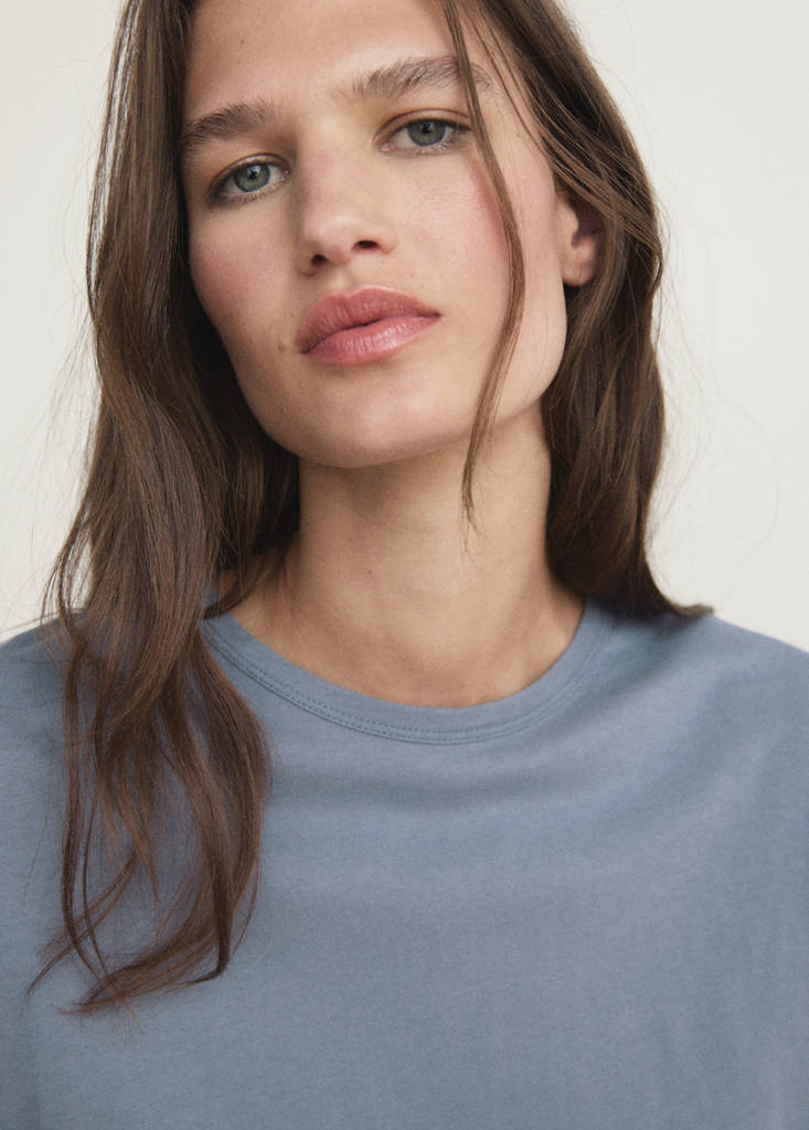 Pyjama t-shirt with puffed sleeves — Ink Blue