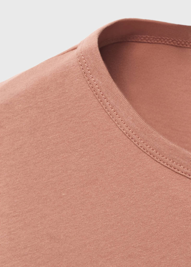 Pyjama t-shirt with puffed sleeves — Medium Pink