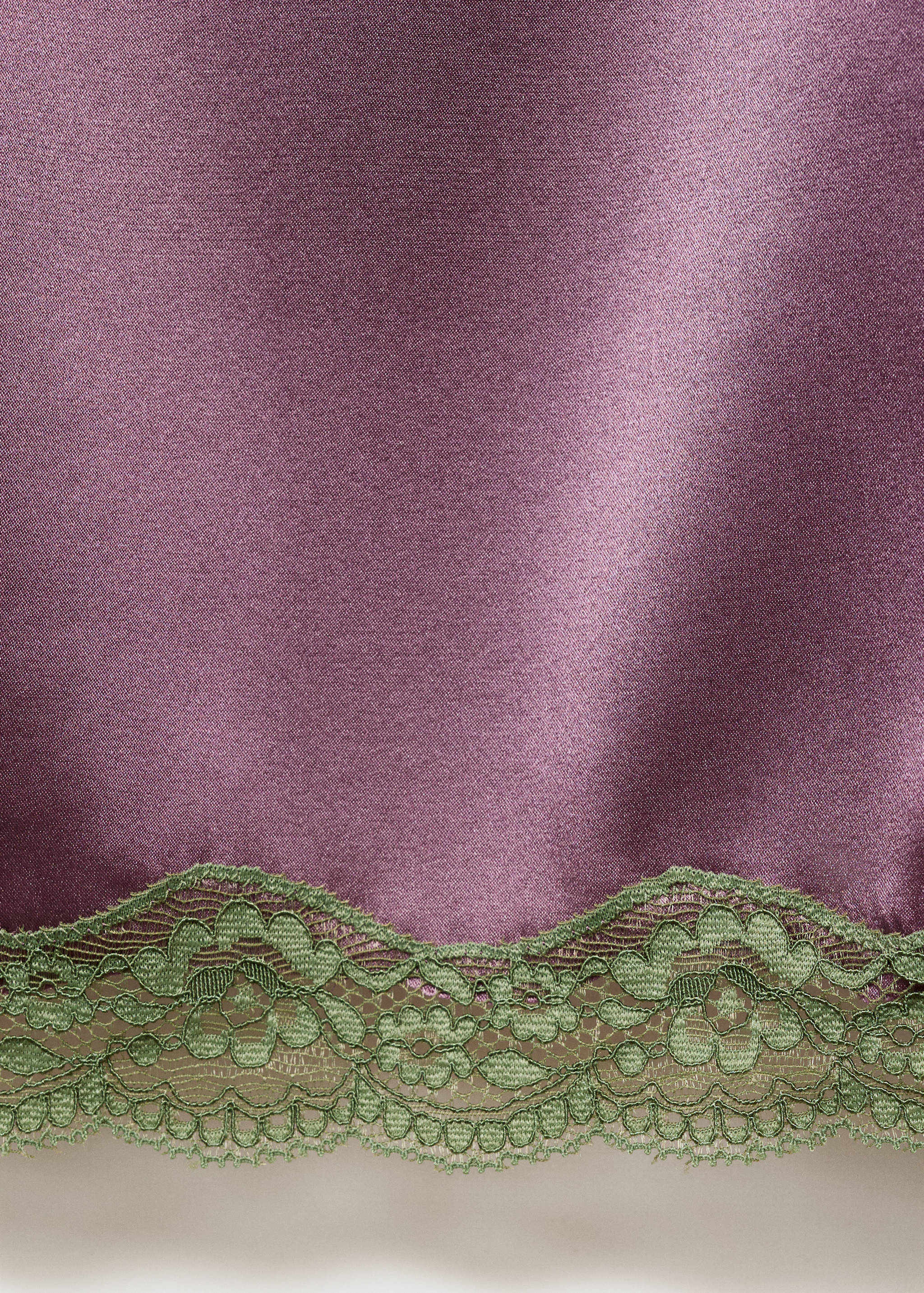 Chemise de nuit soie et dentelle contrastée - Détail de l'article 0