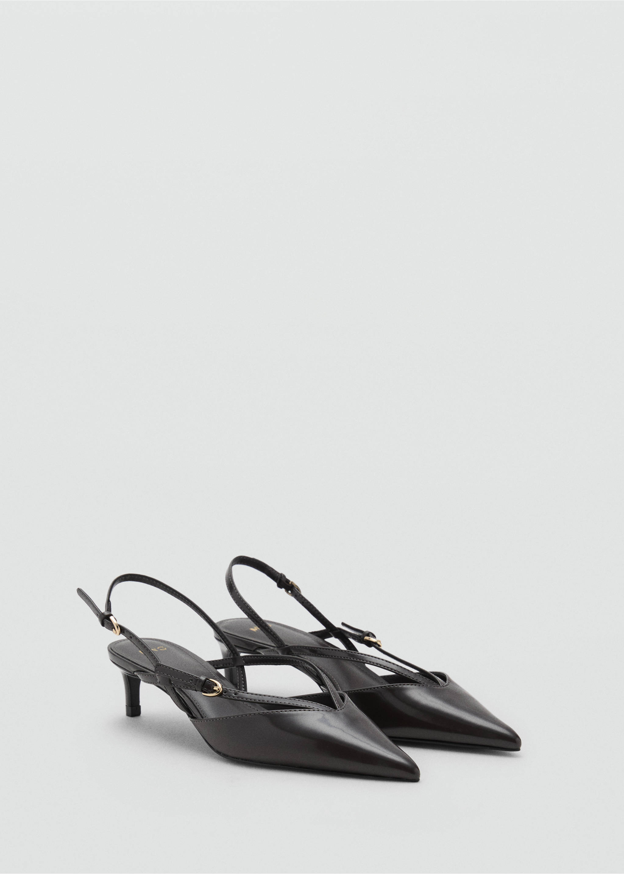 Kitten-heeled strappy shoes - Medium plane, Dark Heather Grey. Ref: 17044117-00.