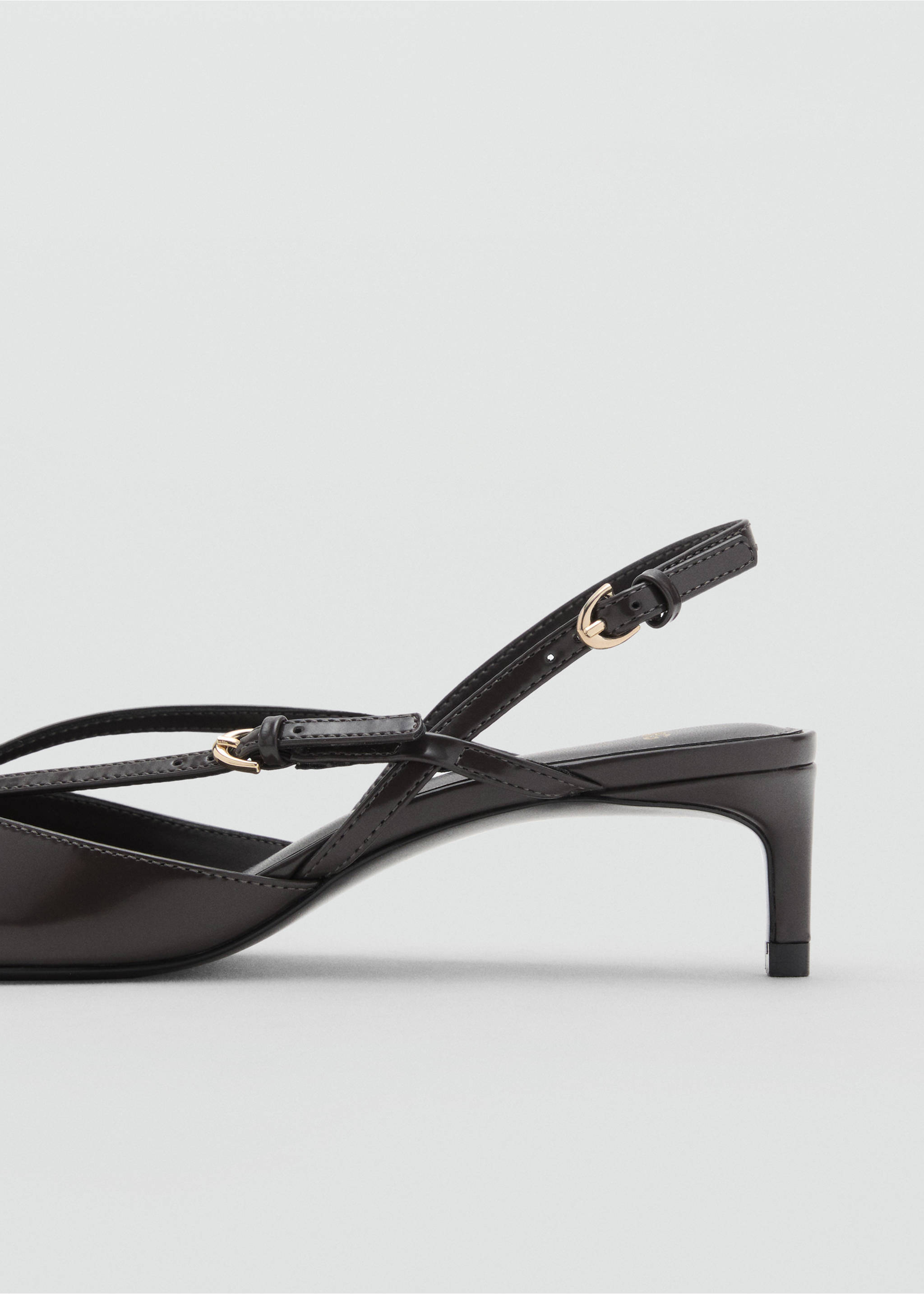 Kitten-heeled strappy shoes - Details of the article 1, Dark Heather Grey. Ref: 17044117-00.