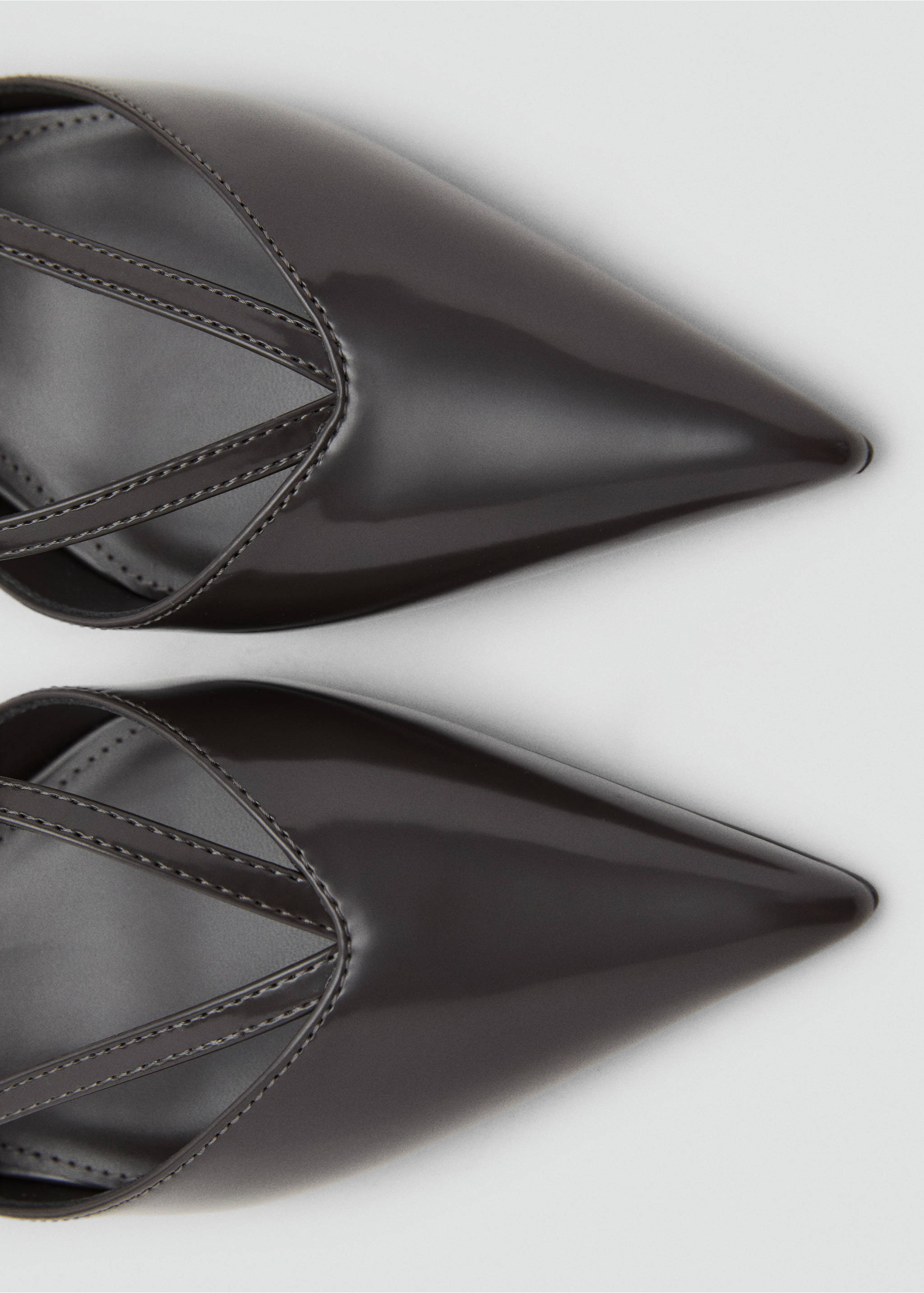 Kitten-heeled strappy shoes - Details of the article 2, Dark Heather Grey. Ref: 17044117-00.