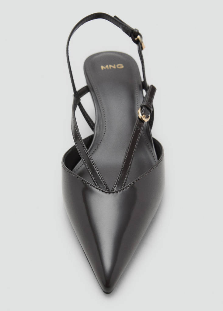 Kitten-heeled strappy shoes — Dark Heather Grey
