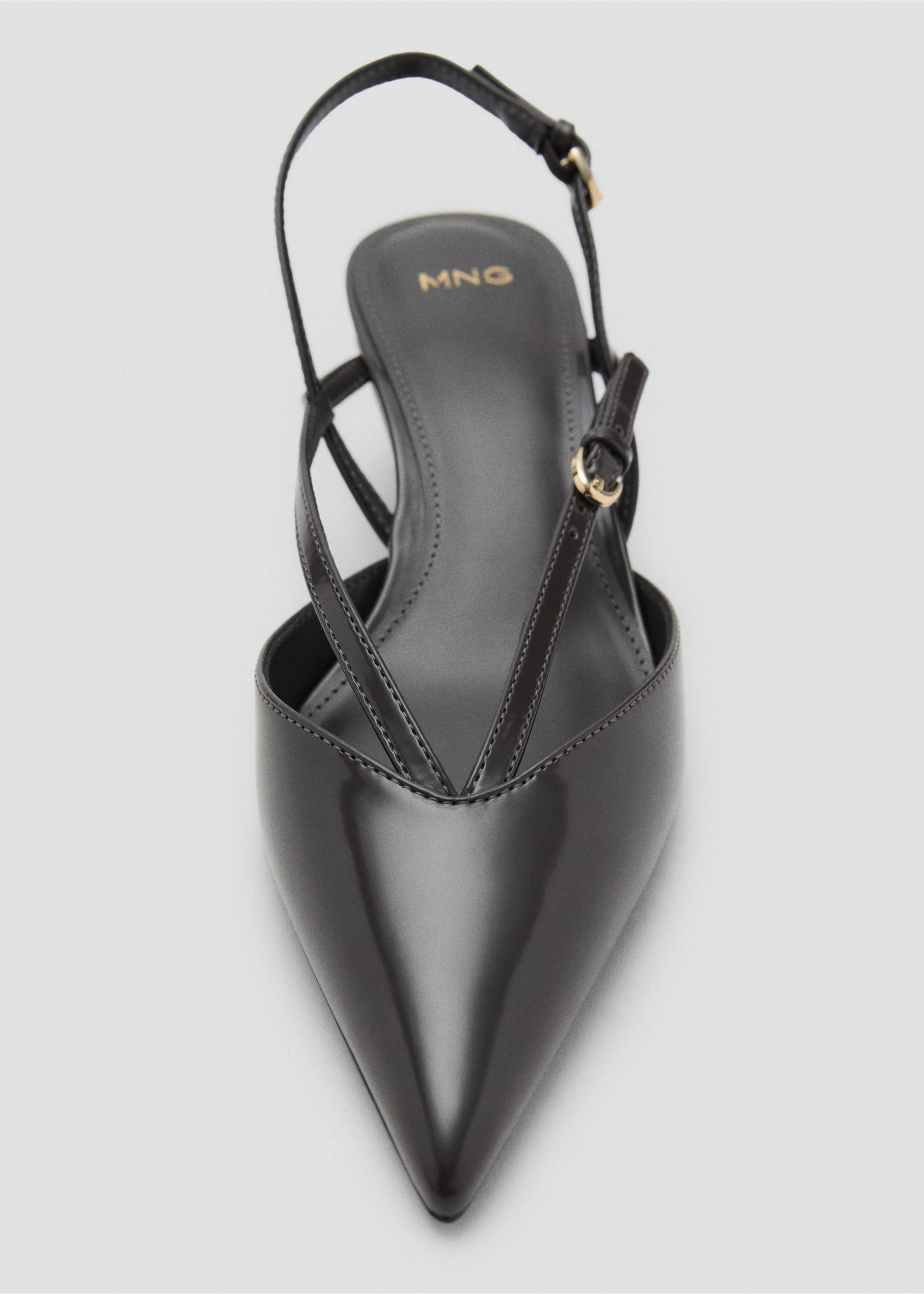 Kitten-heeled strappy shoes - Details of the article 3, Dark Heather Grey. Ref: 17044117-00.