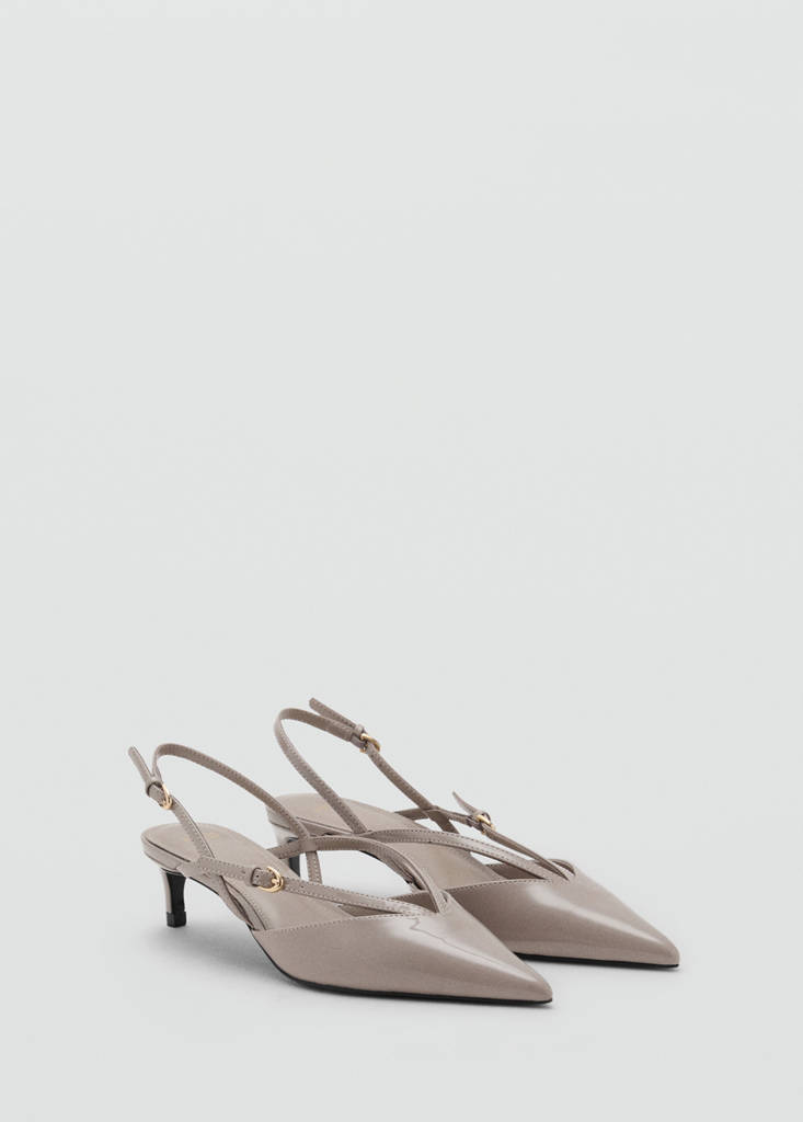 Kitten-heeled strappy shoes — Light/Pastel Brown