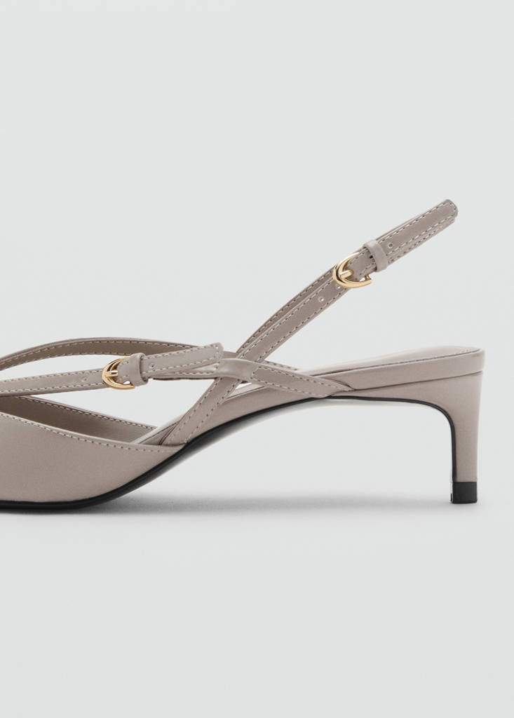 Kitten-heeled strappy shoes — Light/Pastel Brown
