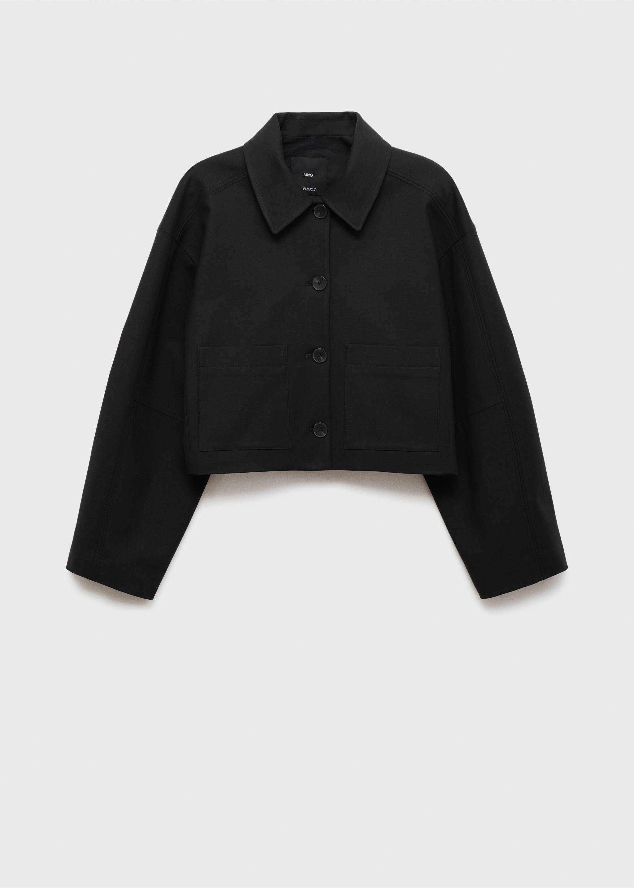 Veste crop poches - Article sans modèle, Noir. Ref: 17044119-00.