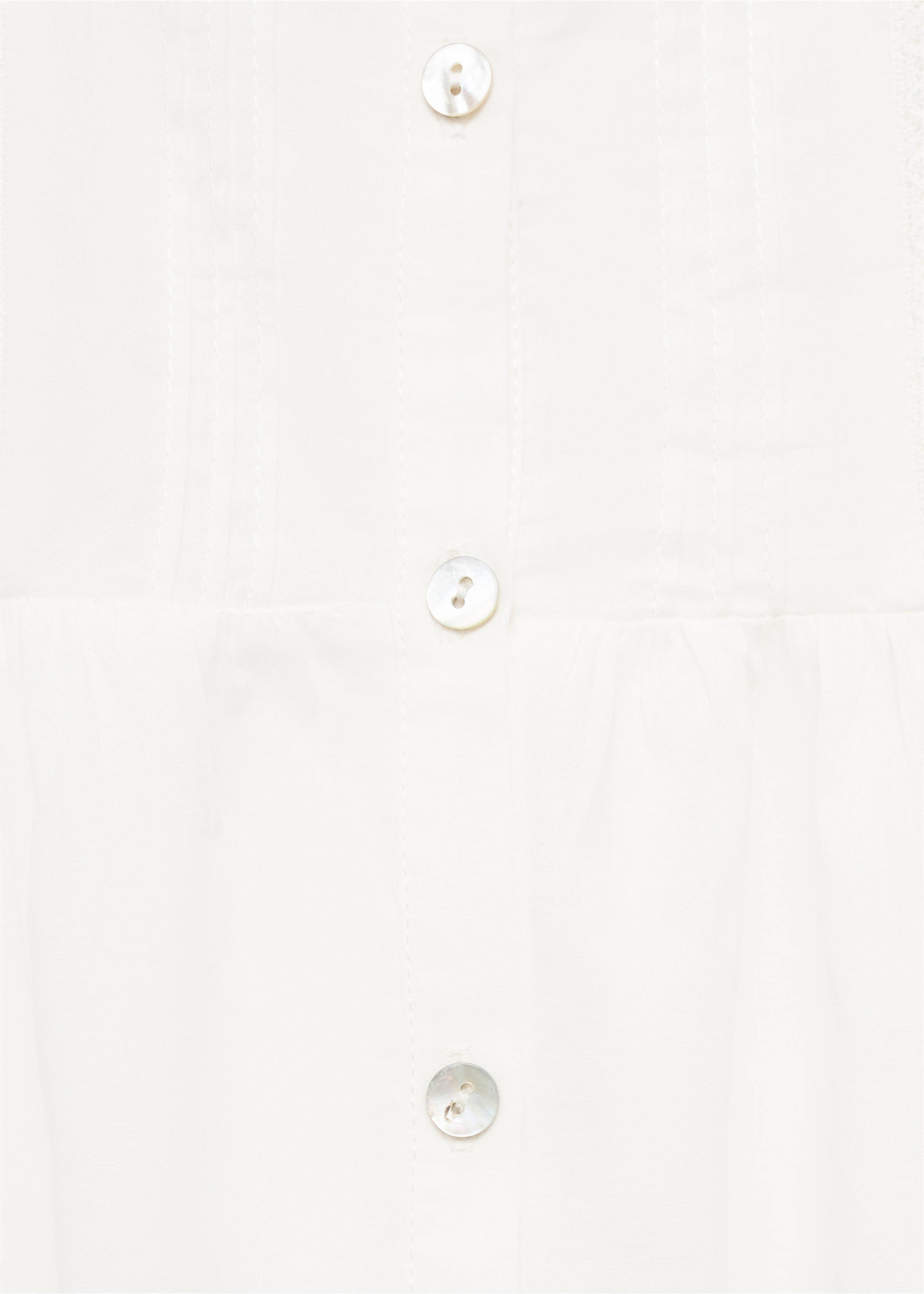 Chemise de nuit coton détails dentelle - Détail de l'article 8, Blanc. Ref: 17044133-00.