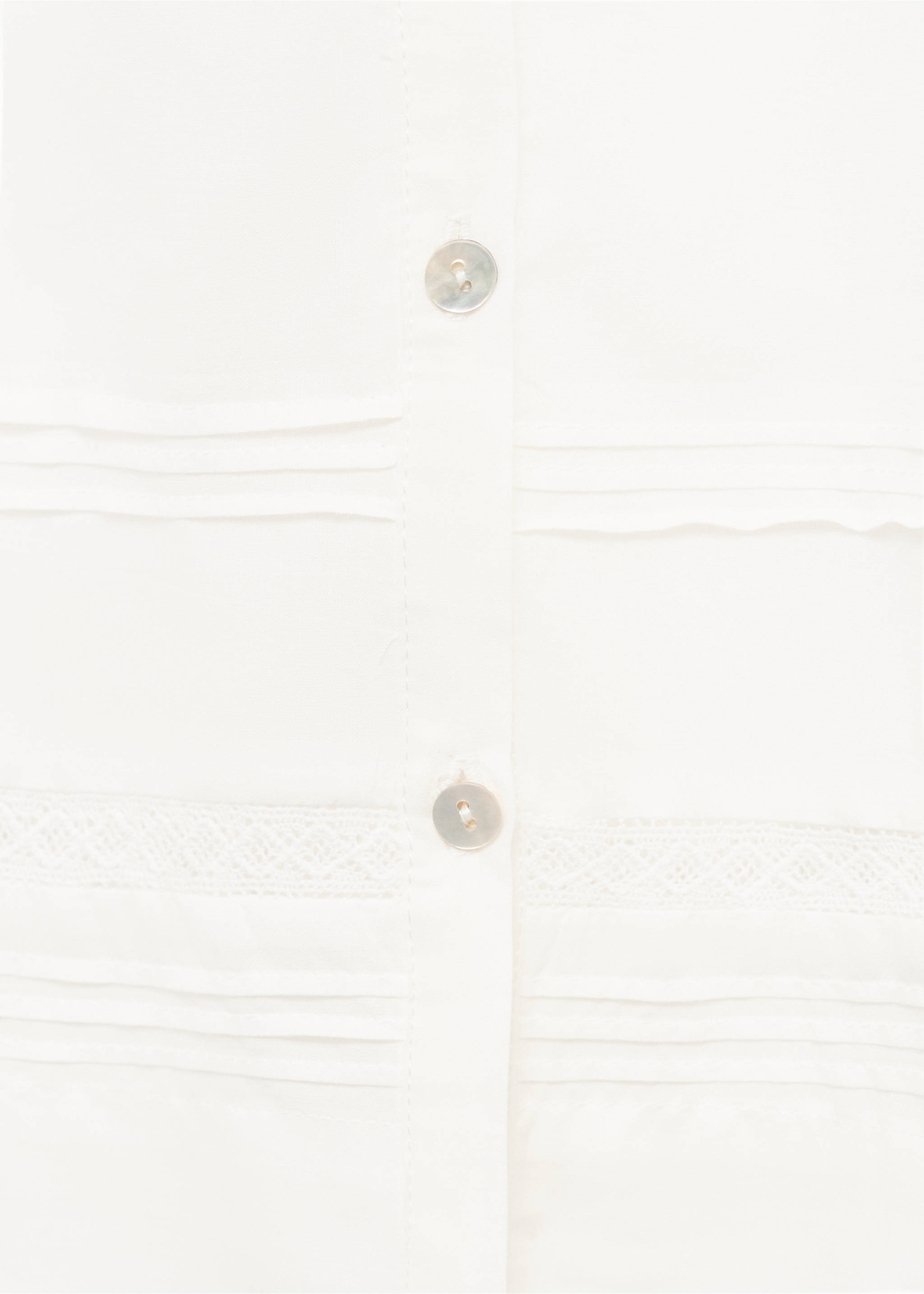 Chemise de nuit coton détails dentelle - Détail de l'article 0, Blanc. Ref: 17044133-00.