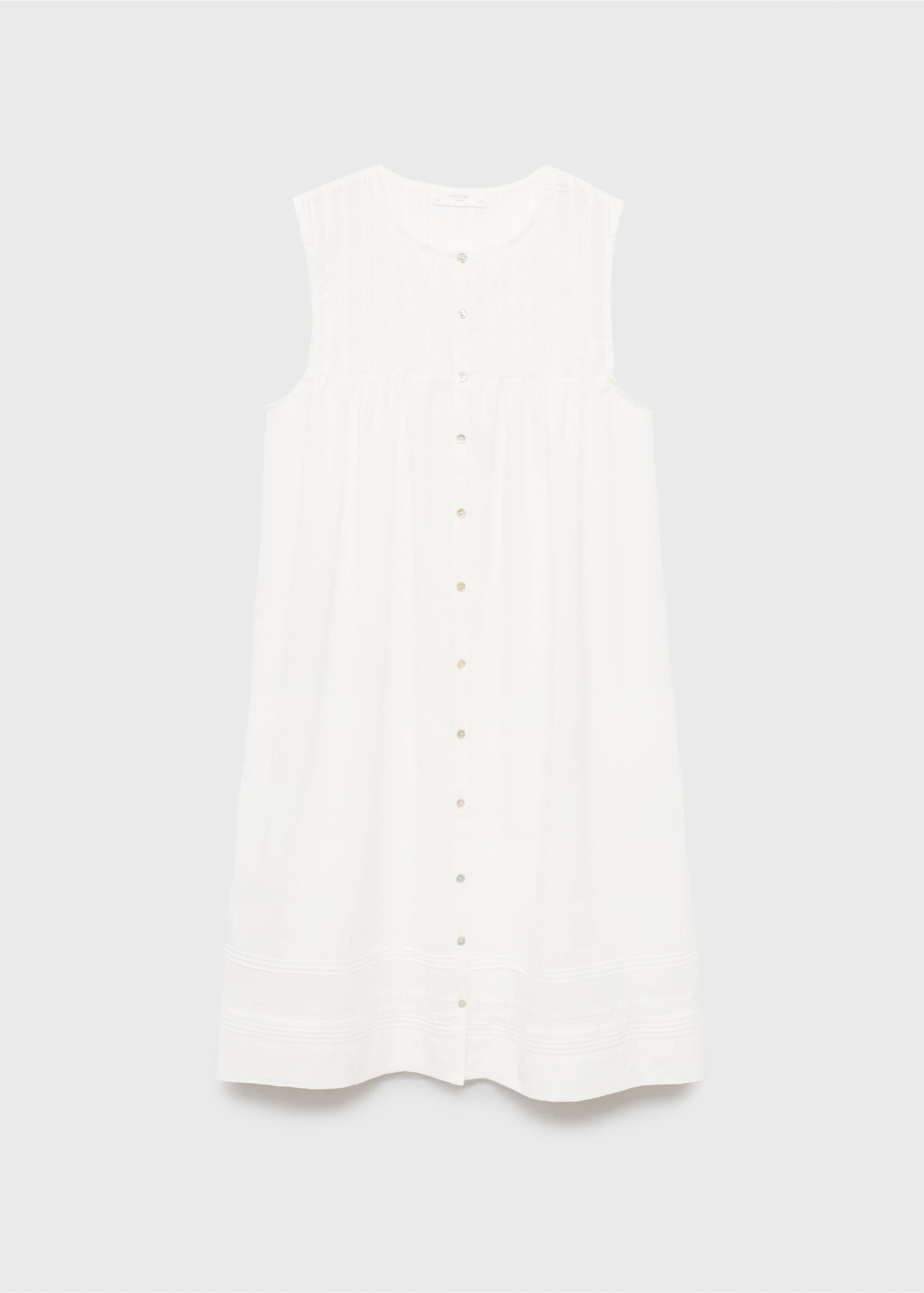 Cotton nightgown with lace detail - Article without model, White. Ref: 17044133-00.