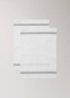 Cotton kitchen towels with details — White 2